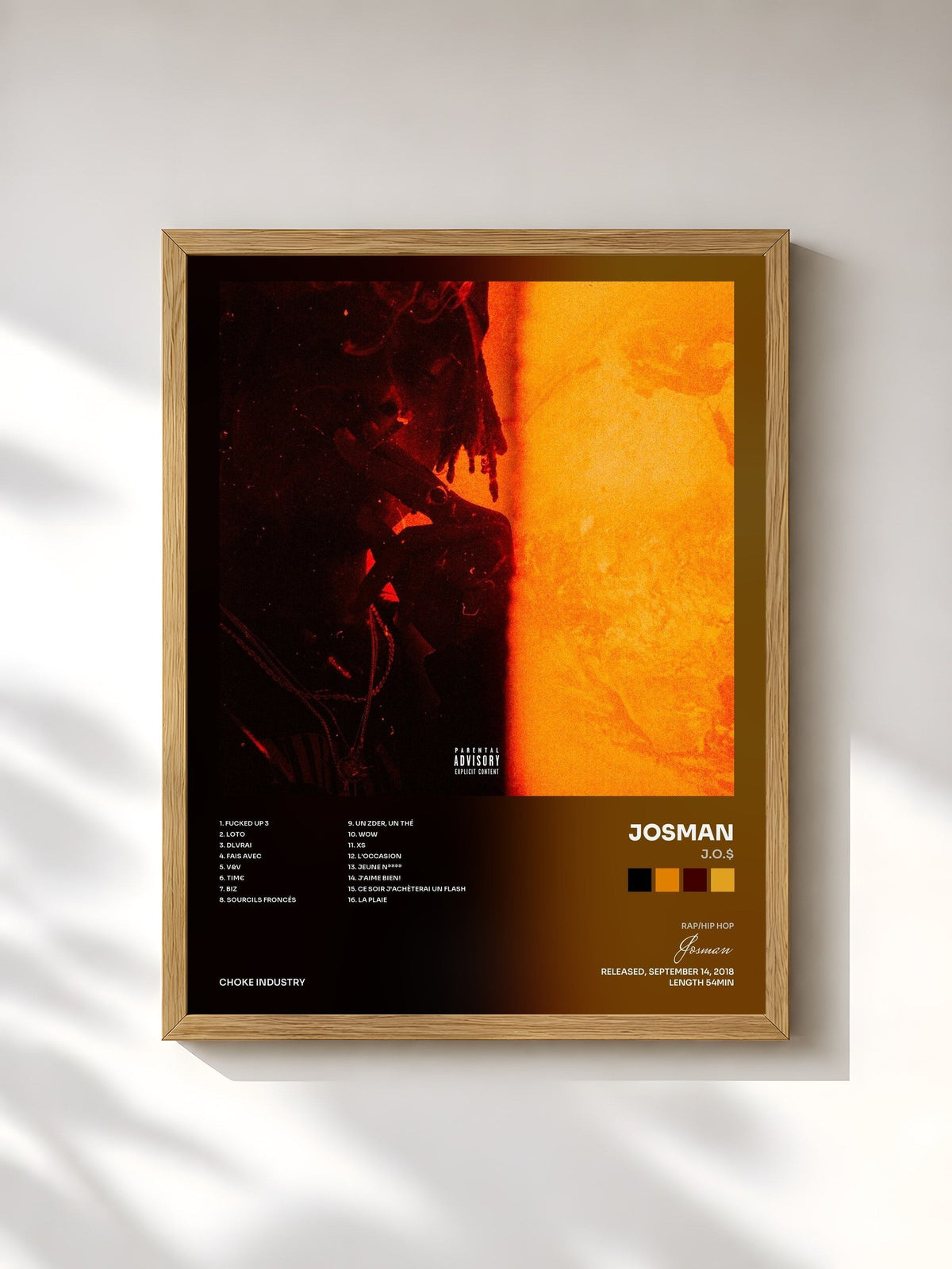 #bois Tableau de l'album J.O.$ de Josman, cadre en bois brut, imprimé et encadré en France