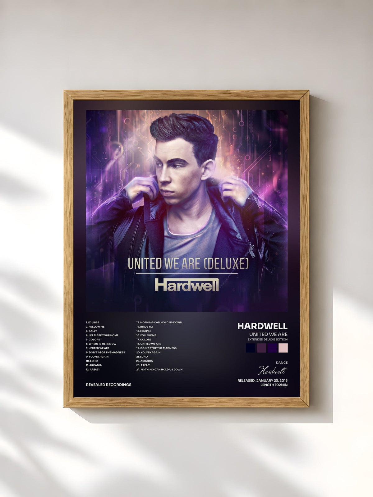 #bois Tableau de l'album United We Are (Extended Deluxe Edition) de Hardwell, cadre en bois brut, imprimé et encadré en France