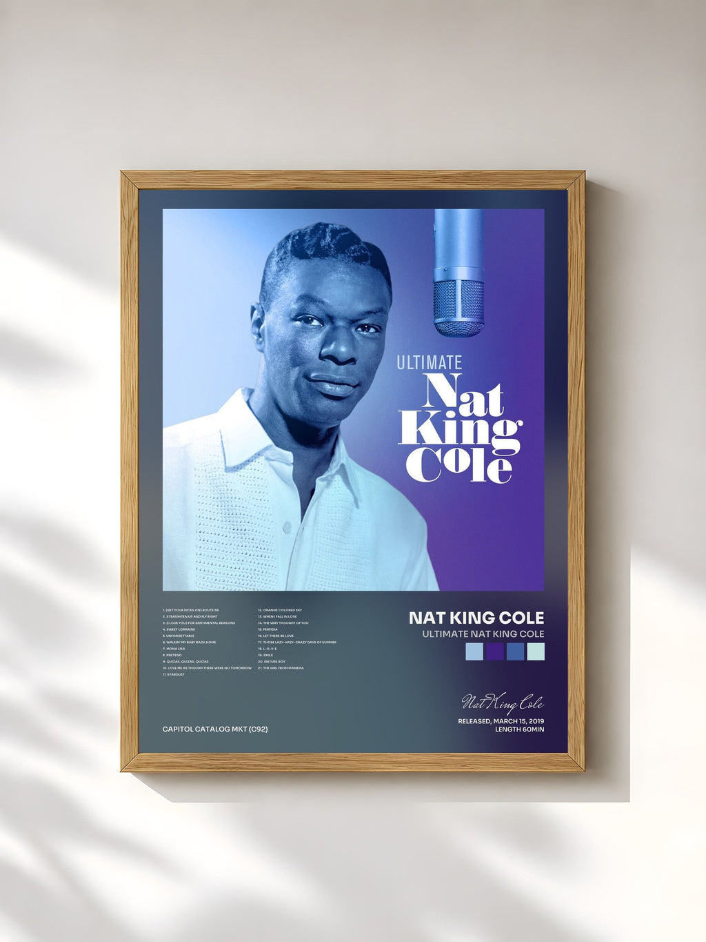 #bois Tableau de l'album Ultimate Nat King Cole de Nat King Cole, cadre en bois brut, imprimé et encadré en France