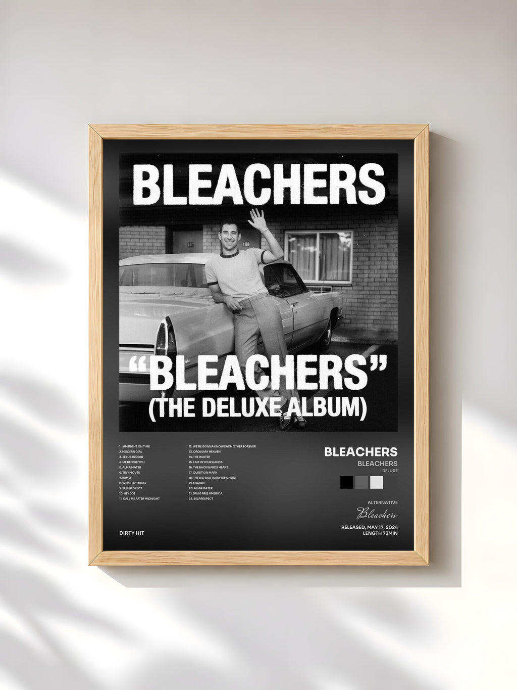 #bois Tableau de l'album Bleachers (Deluxe) de Bleachers, cadre en bois brut, imprimé et encadré en France
