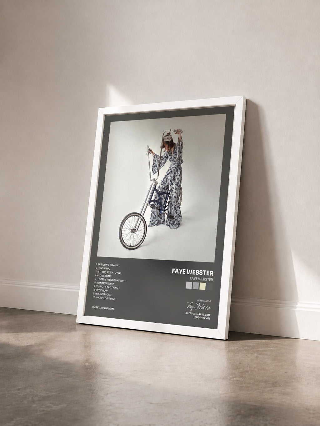 #blanc Tableau de l'album Faye Webster de Faye Webster vu de trois quarts, cadre blanc