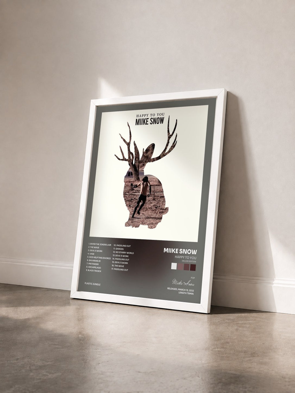 #blanc Tableau de l'album Happy To You (Deluxe Edition) de Miike Snow vu de trois quarts, cadre blanc