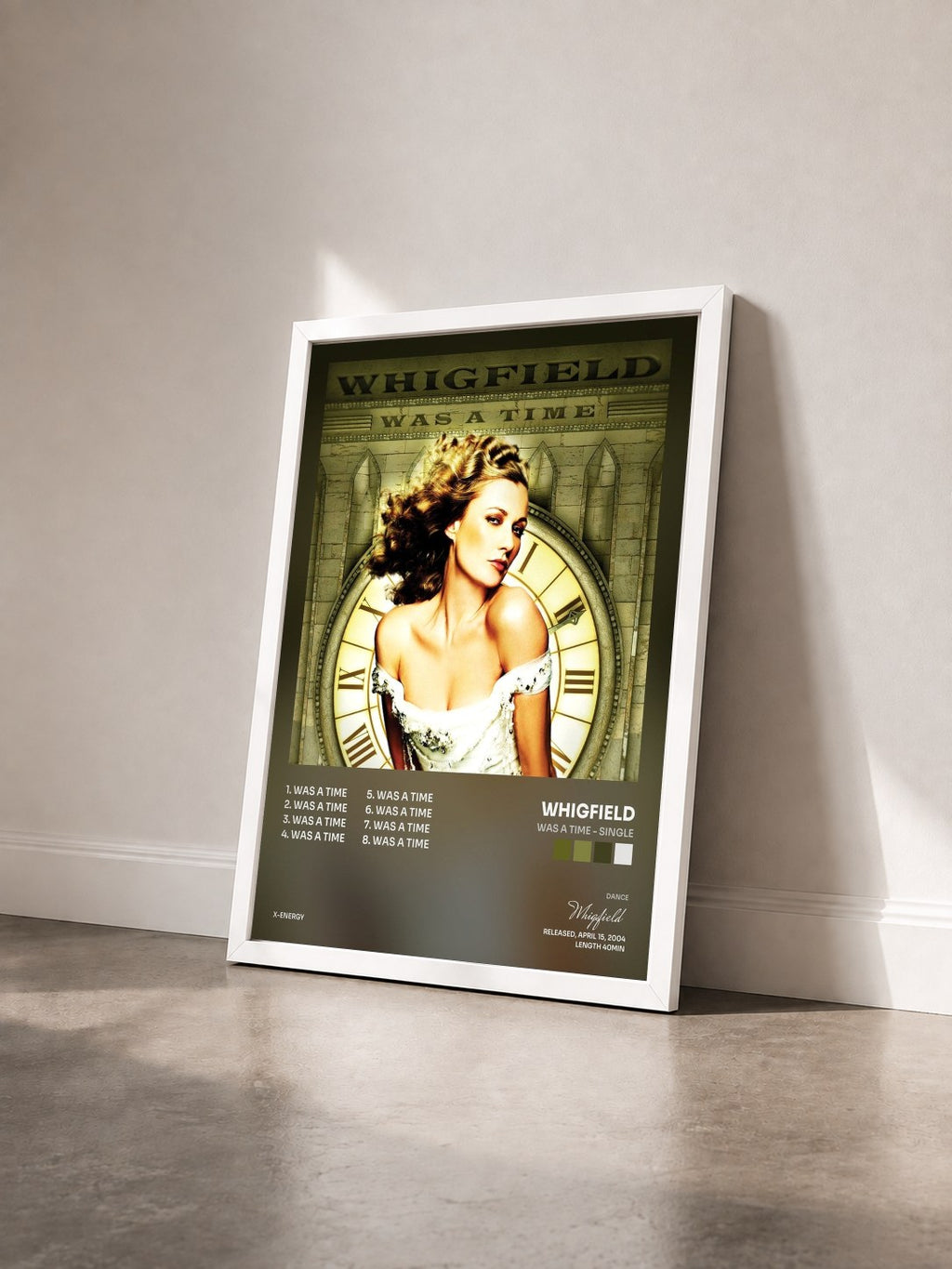 #blanc Tableau de l'album Was a Time - Single de Whigfield vu de trois quarts, cadre blanc