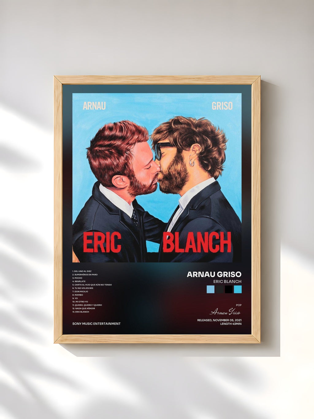 #bois Tableau de l'album Eric Blanch de Arnau Griso, cadre en bois brut, imprimé et encadré en France