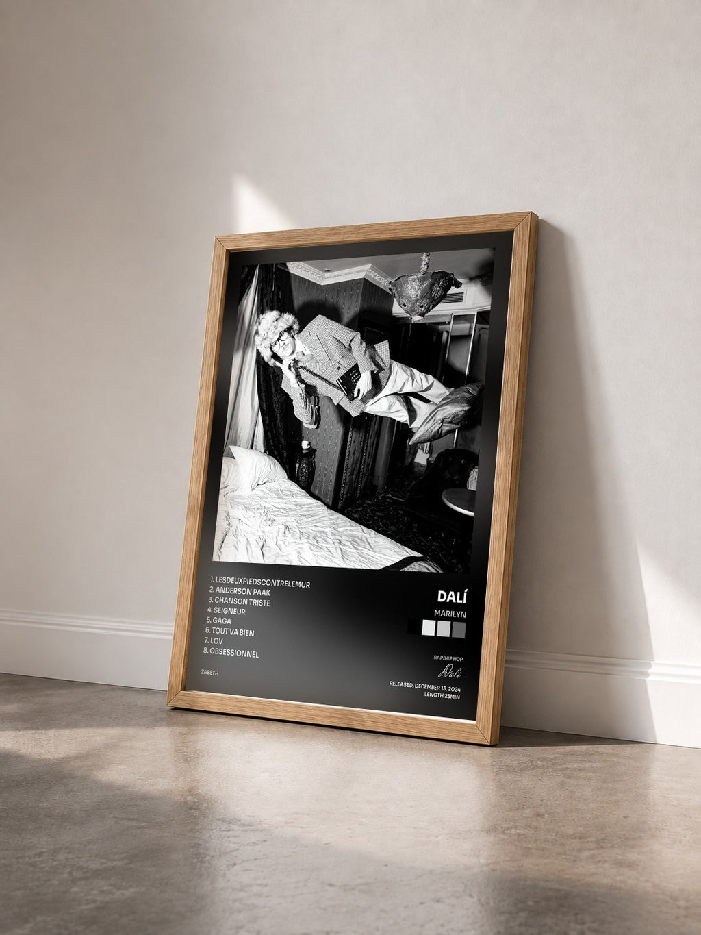 #bois Tableau de l'album Marilyn de Dalí vu de trois quarts, cadre en bois brut