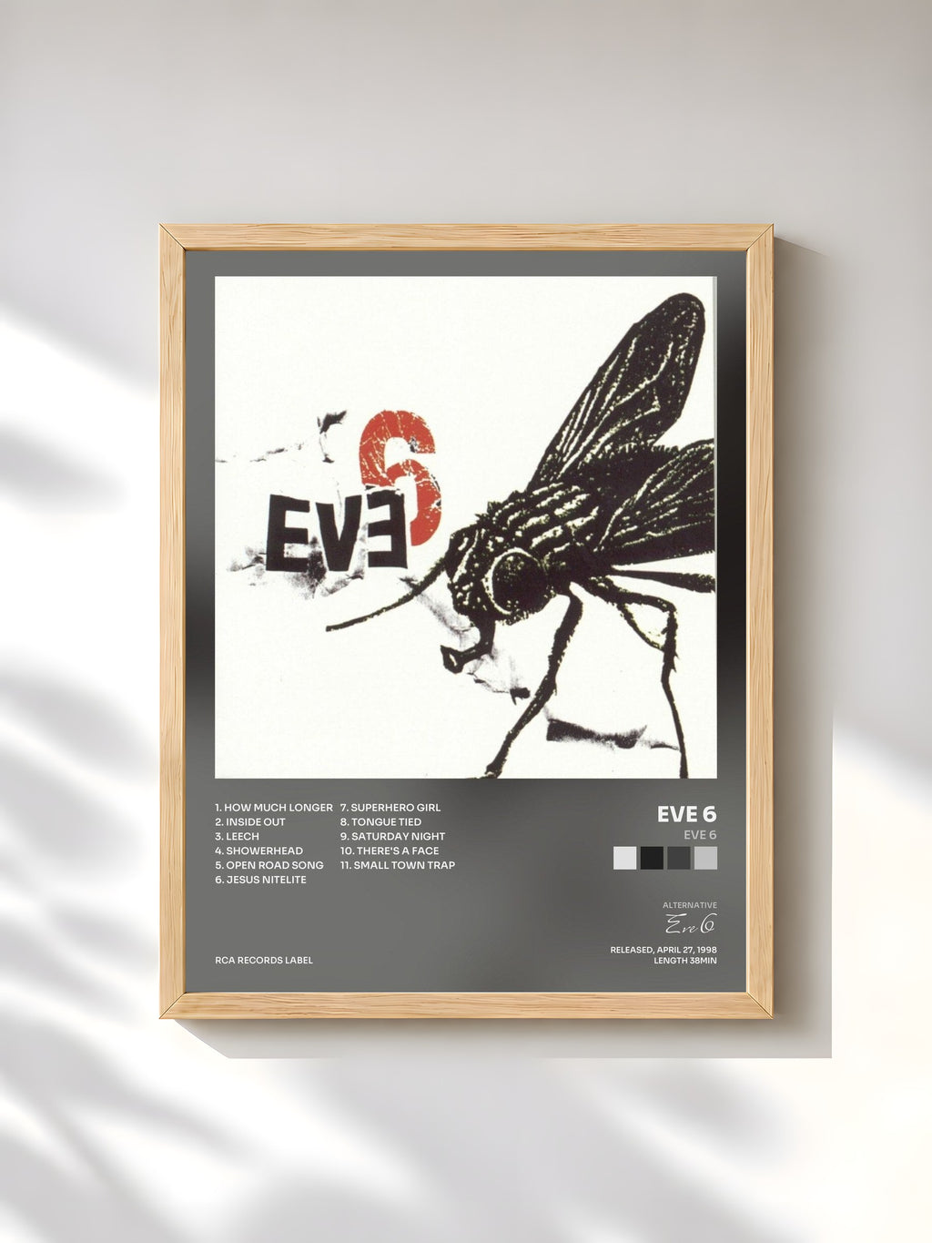 #bois Tableau de l'album Eve 6 de Eve 6, cadre en bois brut, imprimé et encadré en France