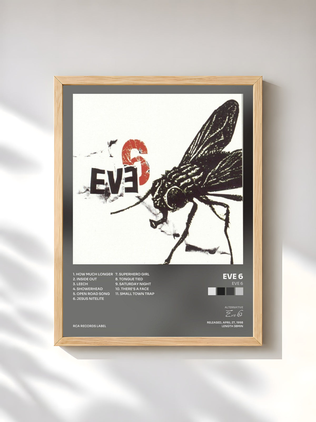 #bois Tableau de l'album Eve 6 de Eve 6, cadre en bois brut, imprimé et encadré en France