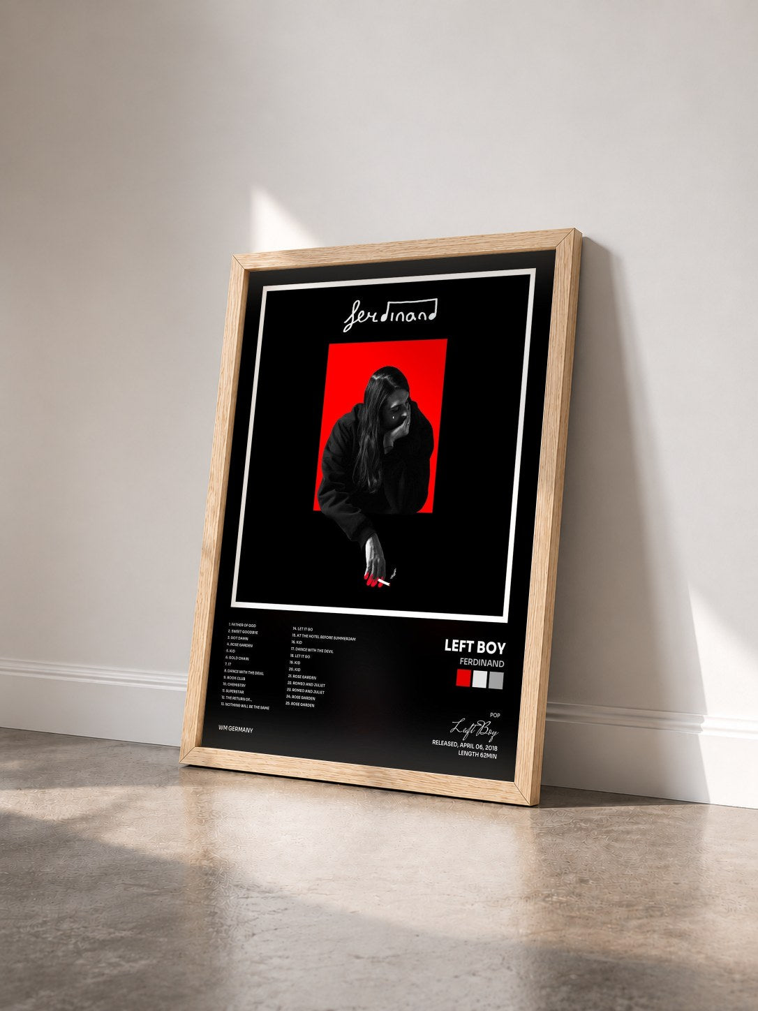 #bois Tableau de l'album Ferdinand de Left Boy vu de trois quarts, cadre en bois brut