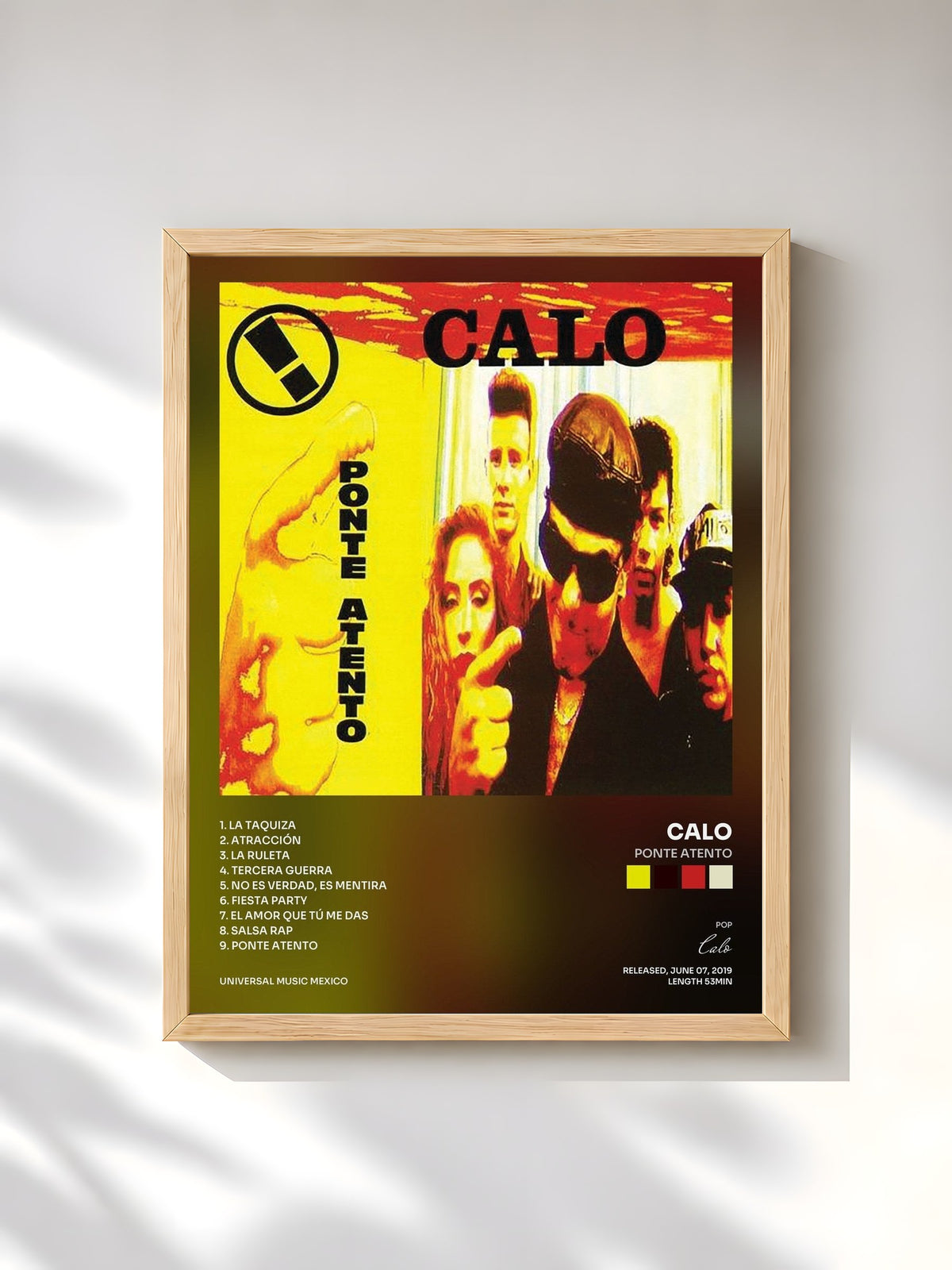 #bois Tableau de l'album Ponte Atento de Calo, cadre en bois brut, imprimé et encadré en France