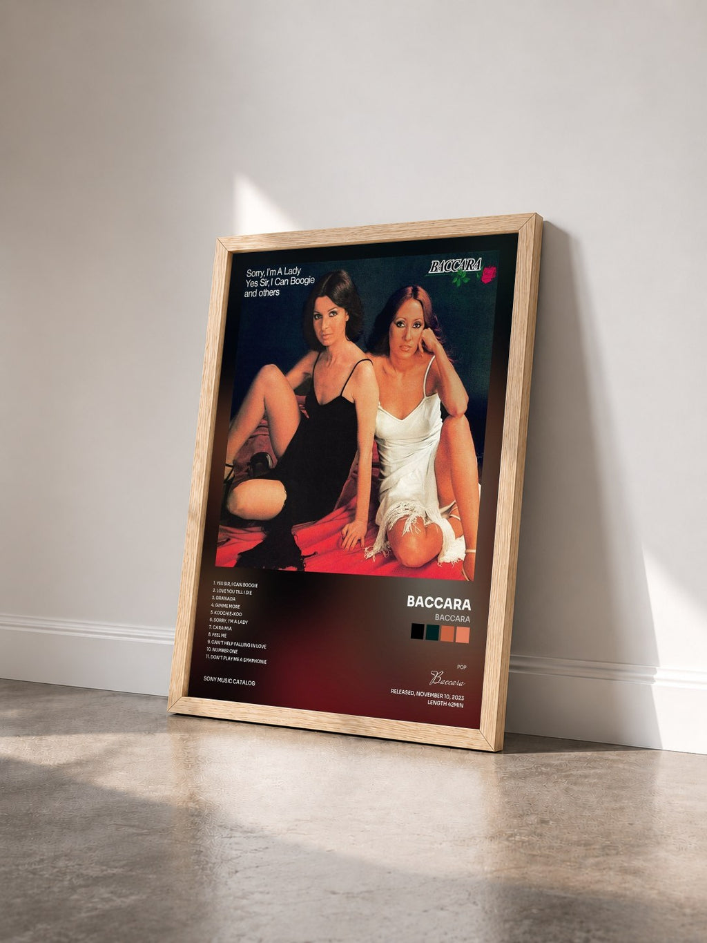 #bois Tableau de l'album Baccara de Baccara vu de trois quarts, cadre en bois brut