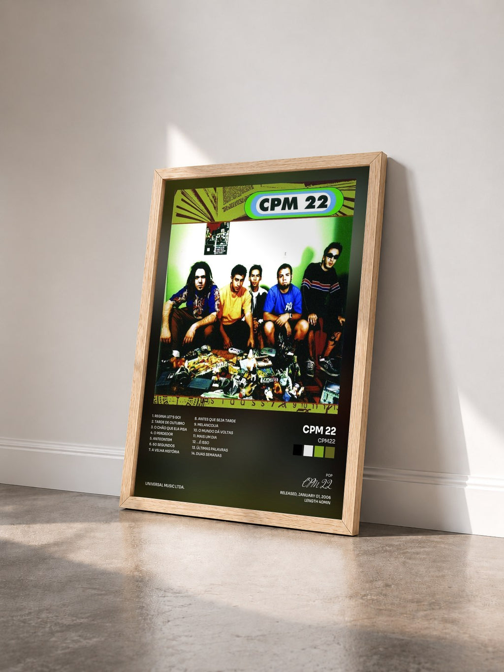 #bois Tableau de l'album CPM22 de CPM 22 vu de trois quarts, cadre en bois brut