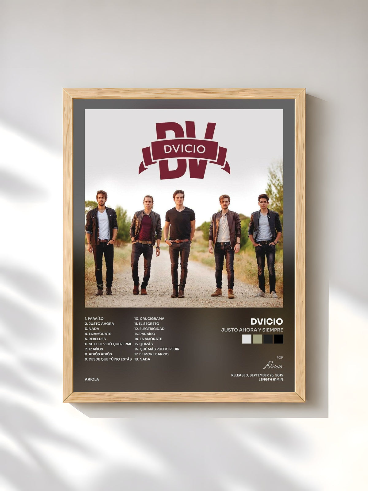 #bois Tableau de l'album Justo Ahora y Siempre de Dvicio, cadre en bois brut, imprimé et encadré en France
