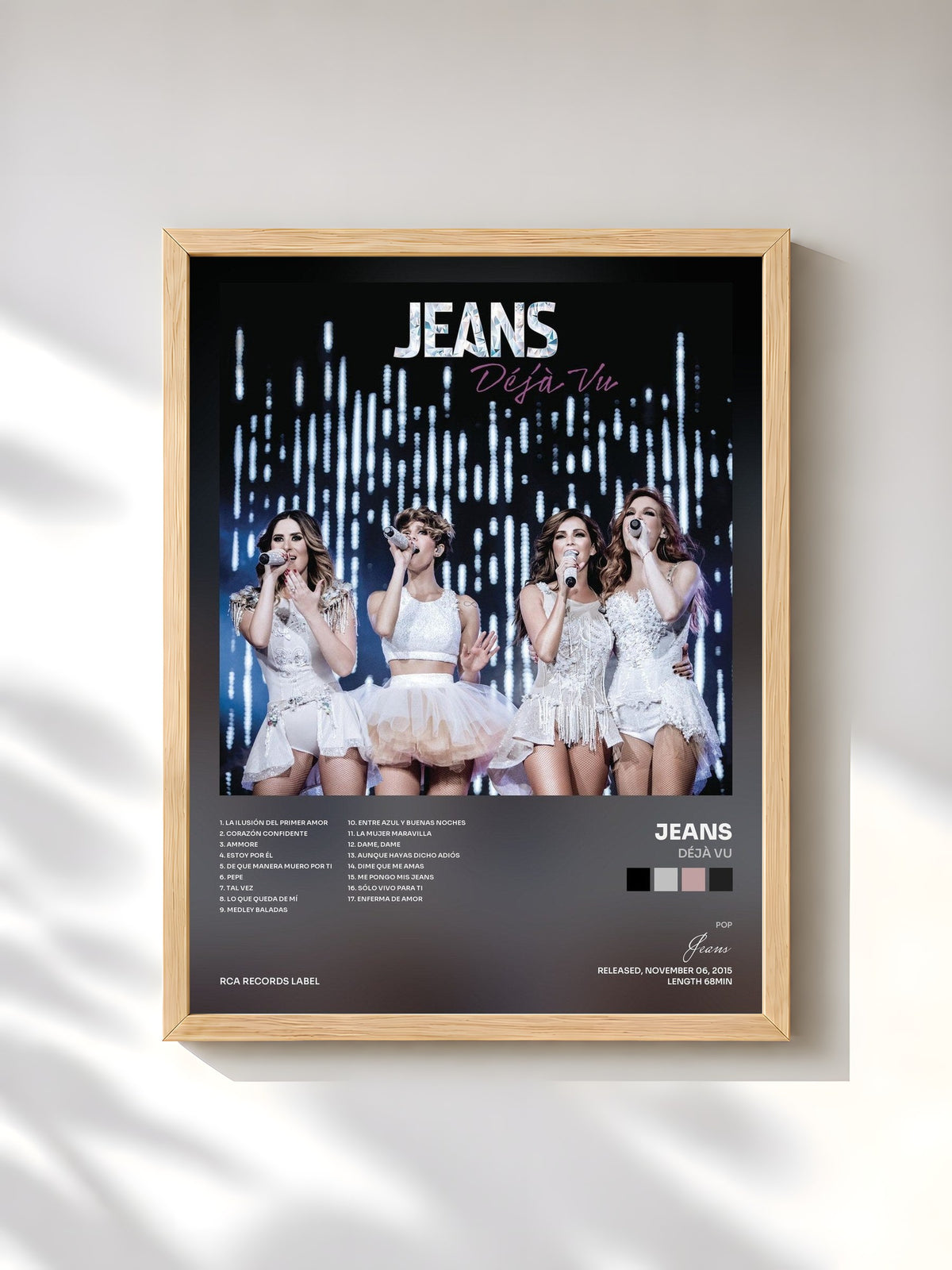 #bois Tableau de l'album Déjà Vu de Jeans, cadre en bois brut, imprimé et encadré en France
