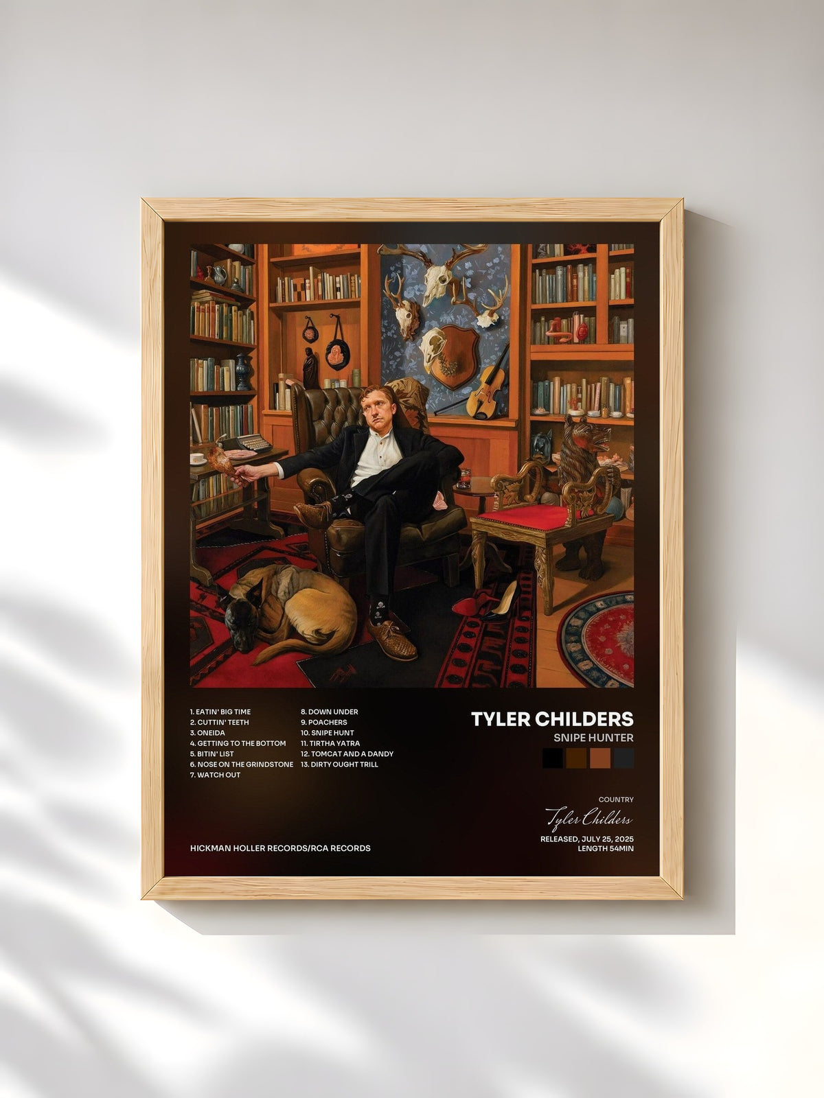 #bois Tableau de l'album Snipe Hunter de Tyler Childers, cadre en bois brut, imprimé et encadré en France