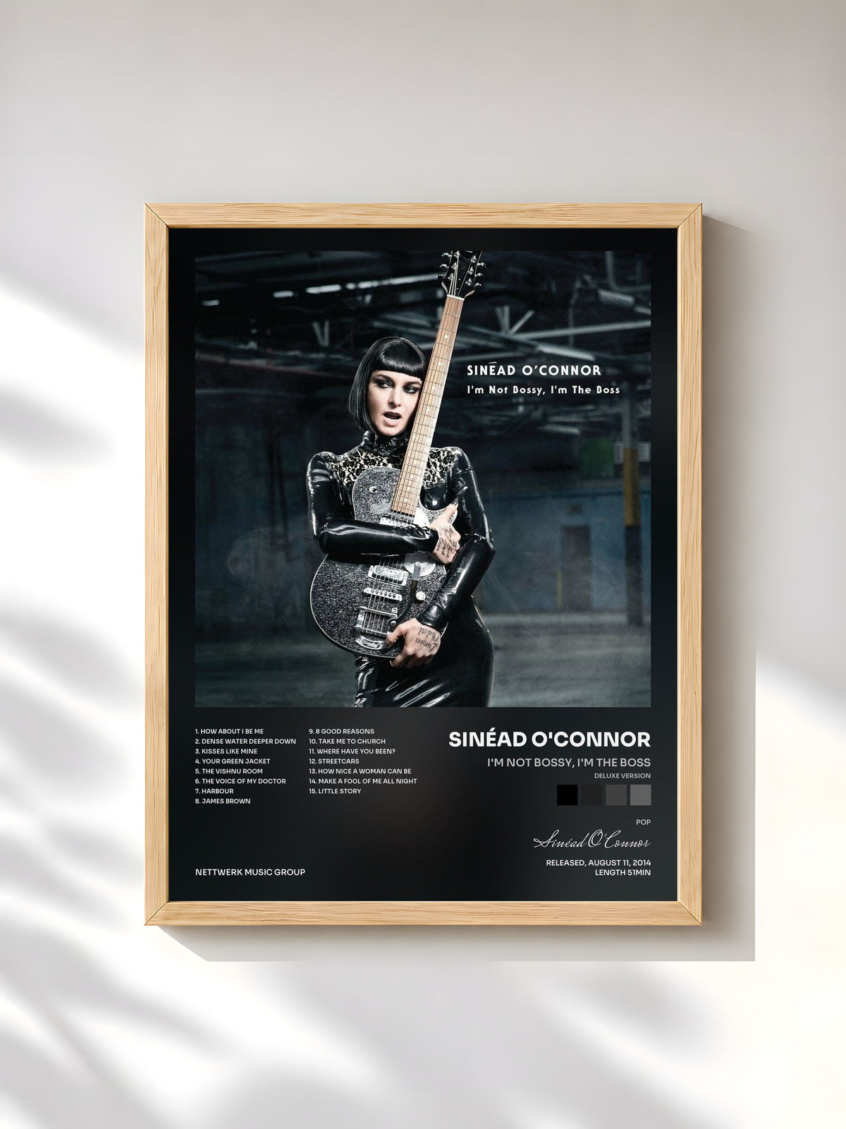 #bois Tableau de l'album I'm Not Bossy, I'm the Boss (Deluxe Version) de Sinéad O'Connor, cadre en bois brut, imprimé et encadré en France