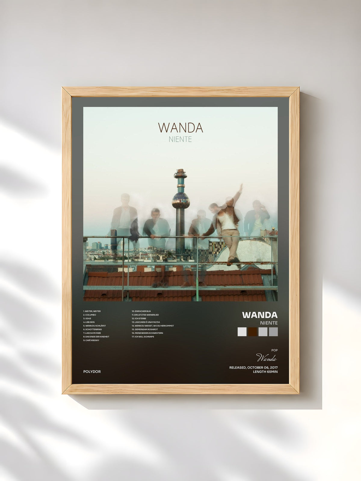 #bois Tableau de l'album Niente de Wanda, cadre en bois brut, imprimé et encadré en France