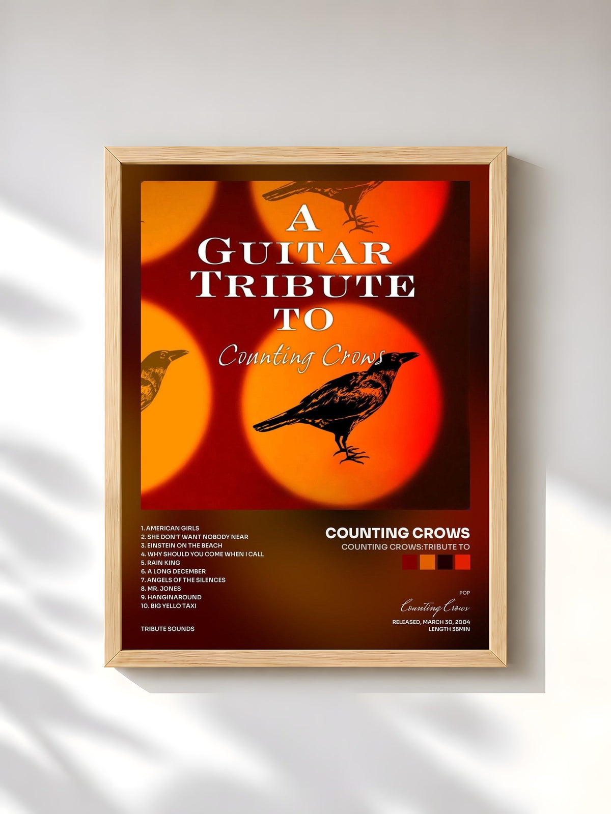 #bois Tableau de l'album Counting Crows:tribute To de Counting Crows, cadre en bois brut, imprimé et encadré en France