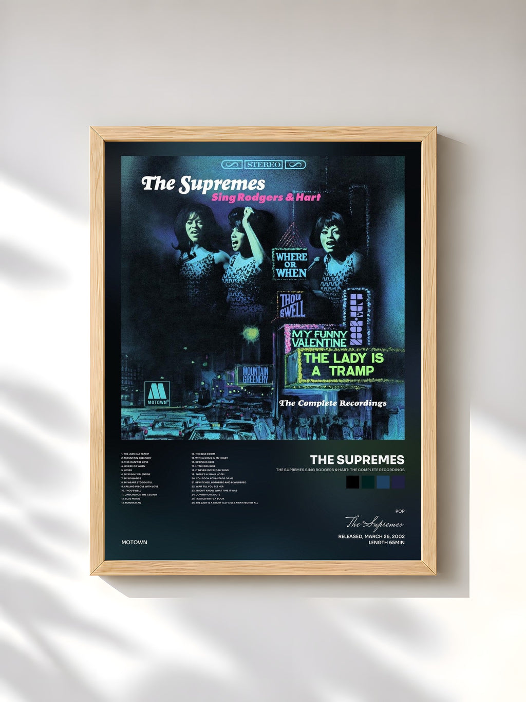 #bois Tableau de l'album The Supremes Sing Rodgers & Hart: The Complete Recordings de The Supremes, cadre en bois brut, imprimé et encadré en France
