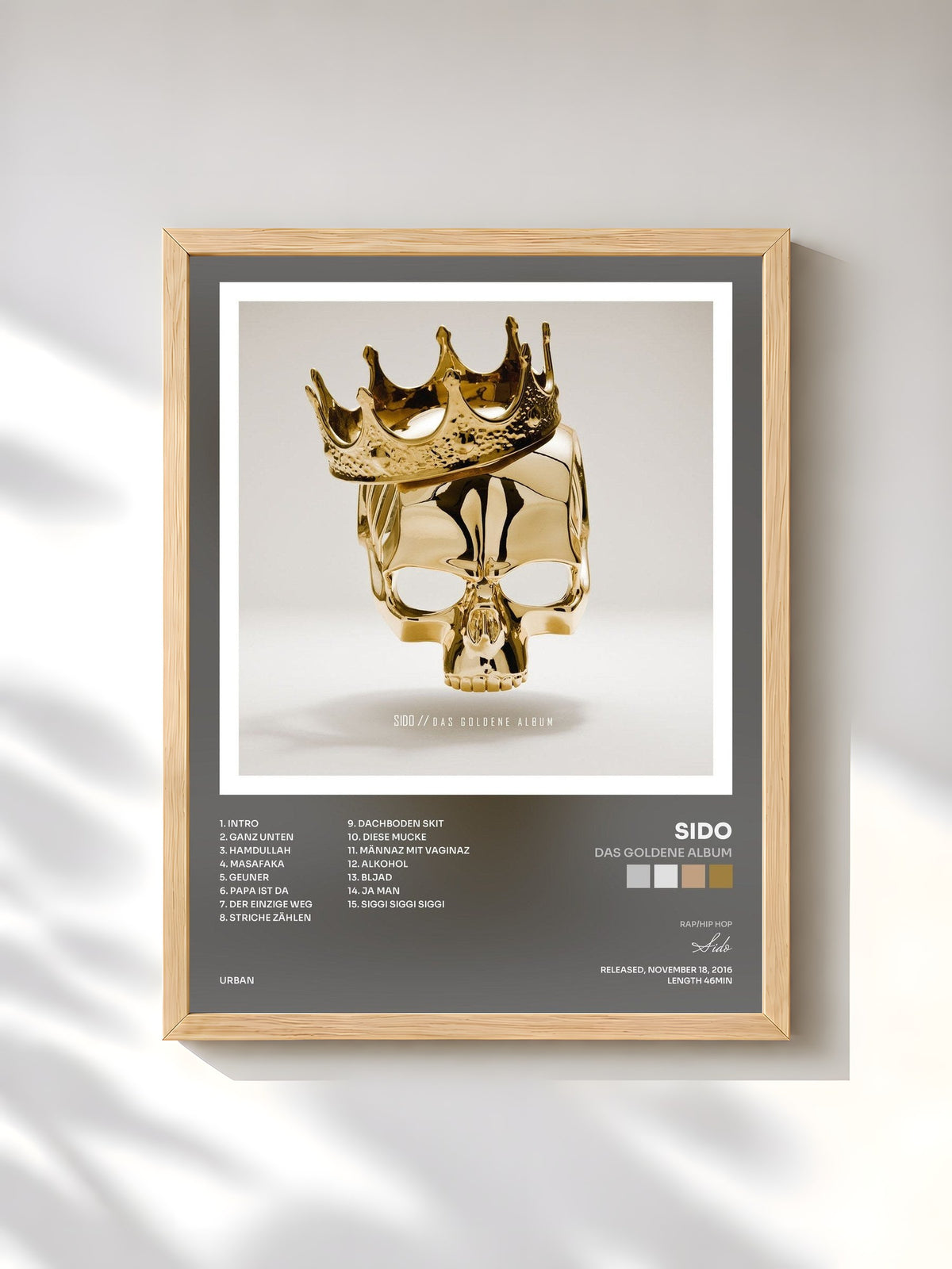 #bois Tableau de l'album Das goldene Album de Sido, cadre en bois brut, imprimé et encadré en France
