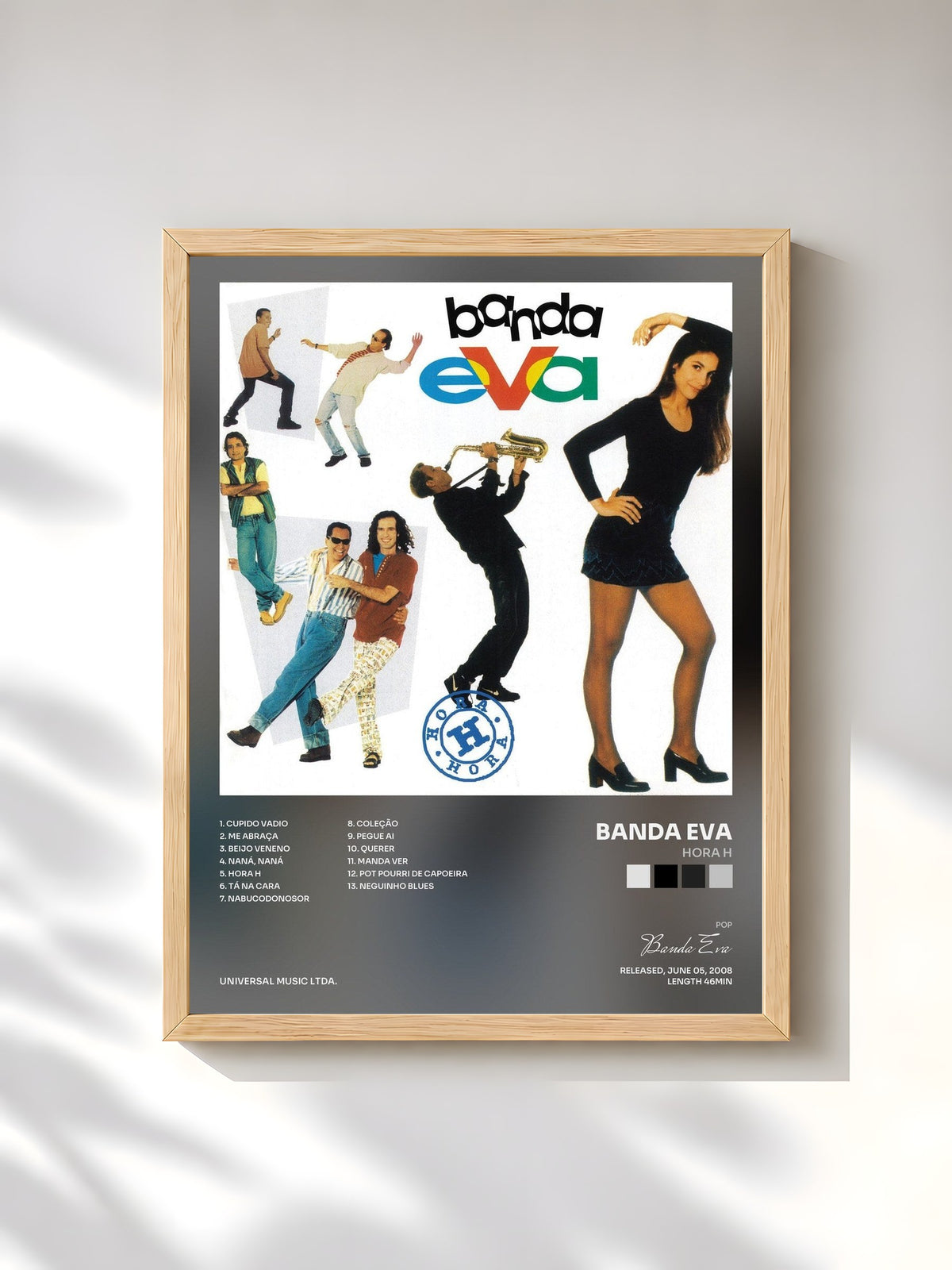 #bois Tableau de l'album Hora H de Banda Eva, cadre en bois brut, imprimé et encadré en France