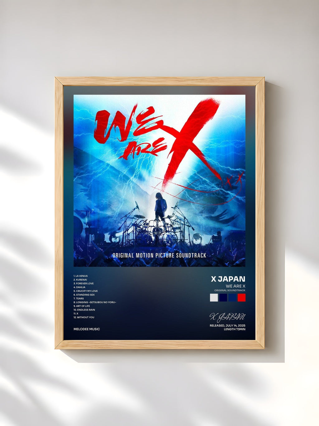 #bois Tableau de l'album We Are X (Original Soundtrack) de X JAPAN, cadre en bois brut, imprimé et encadré en France
