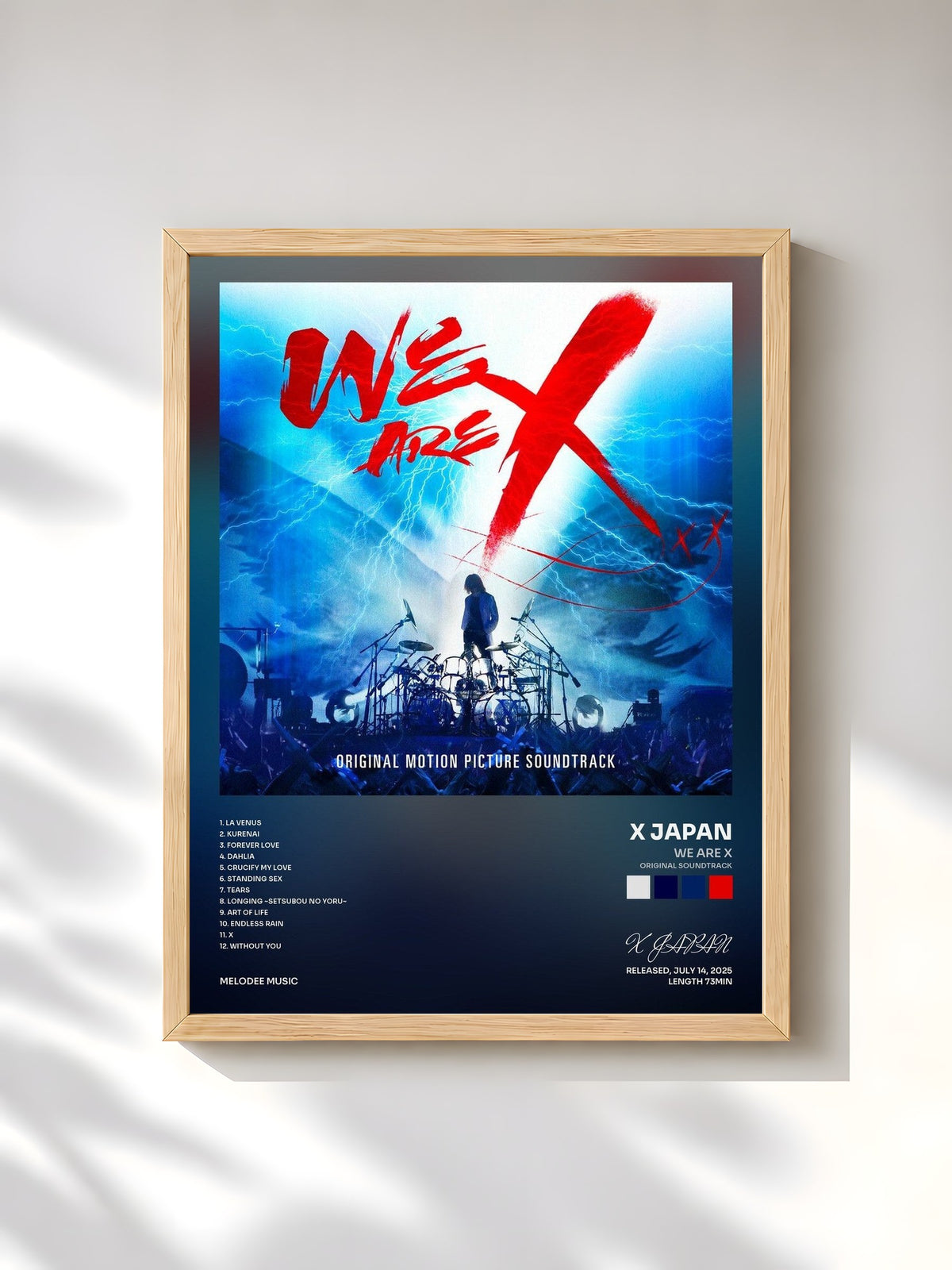 #bois Tableau de l'album We Are X (Original Soundtrack) de X JAPAN, cadre en bois brut, imprimé et encadré en France