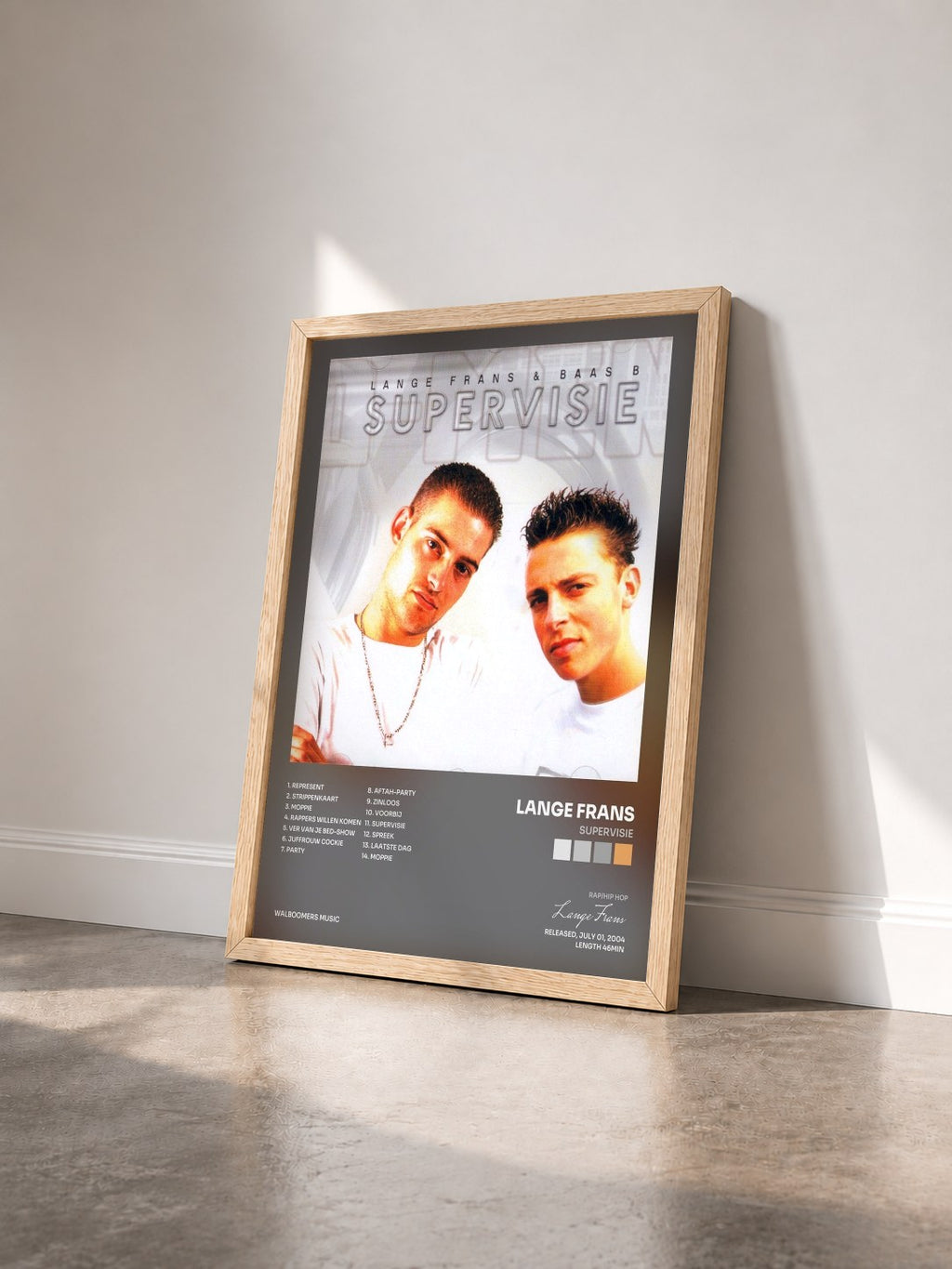 #bois Tableau de l'album Supervisie de Lange Frans vu de trois quarts, cadre en bois brut
