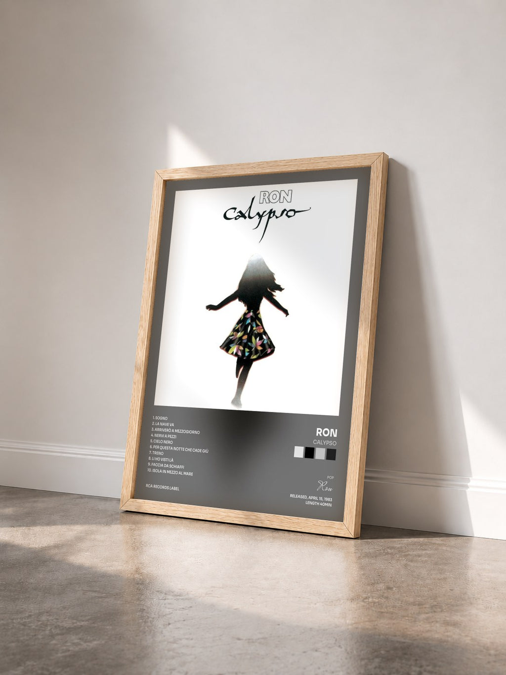 #bois Tableau de l'album Calypso de Ron vu de trois quarts, cadre en bois brut