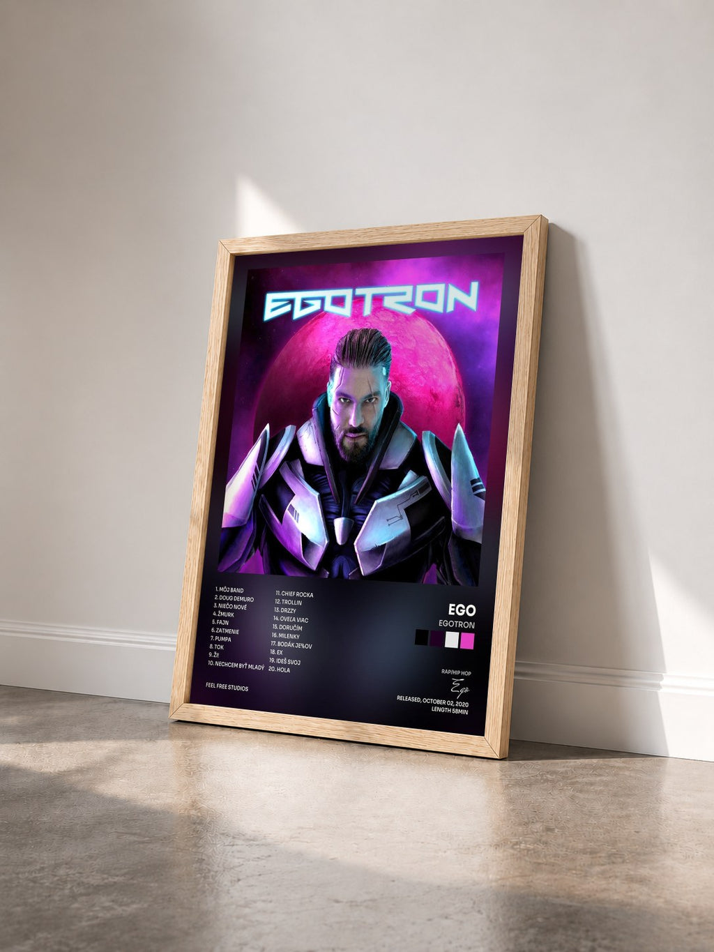 #bois Tableau de l'album EGOTRON de Ego vu de trois quarts, cadre en bois brut