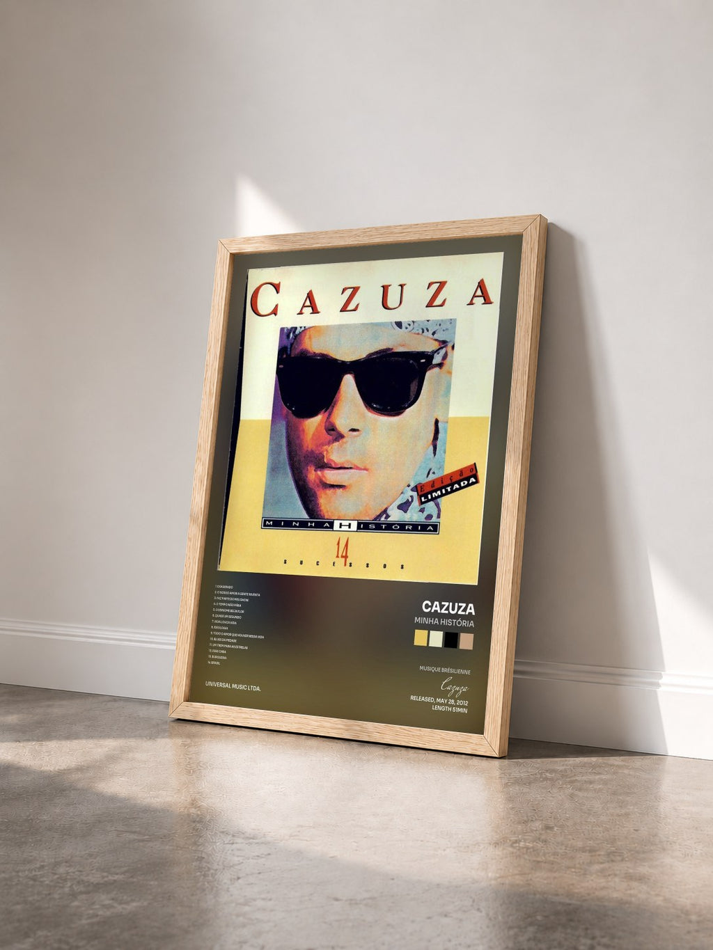 #bois Tableau de l'album Minha História de Cazuza vu de trois quarts, cadre en bois brut