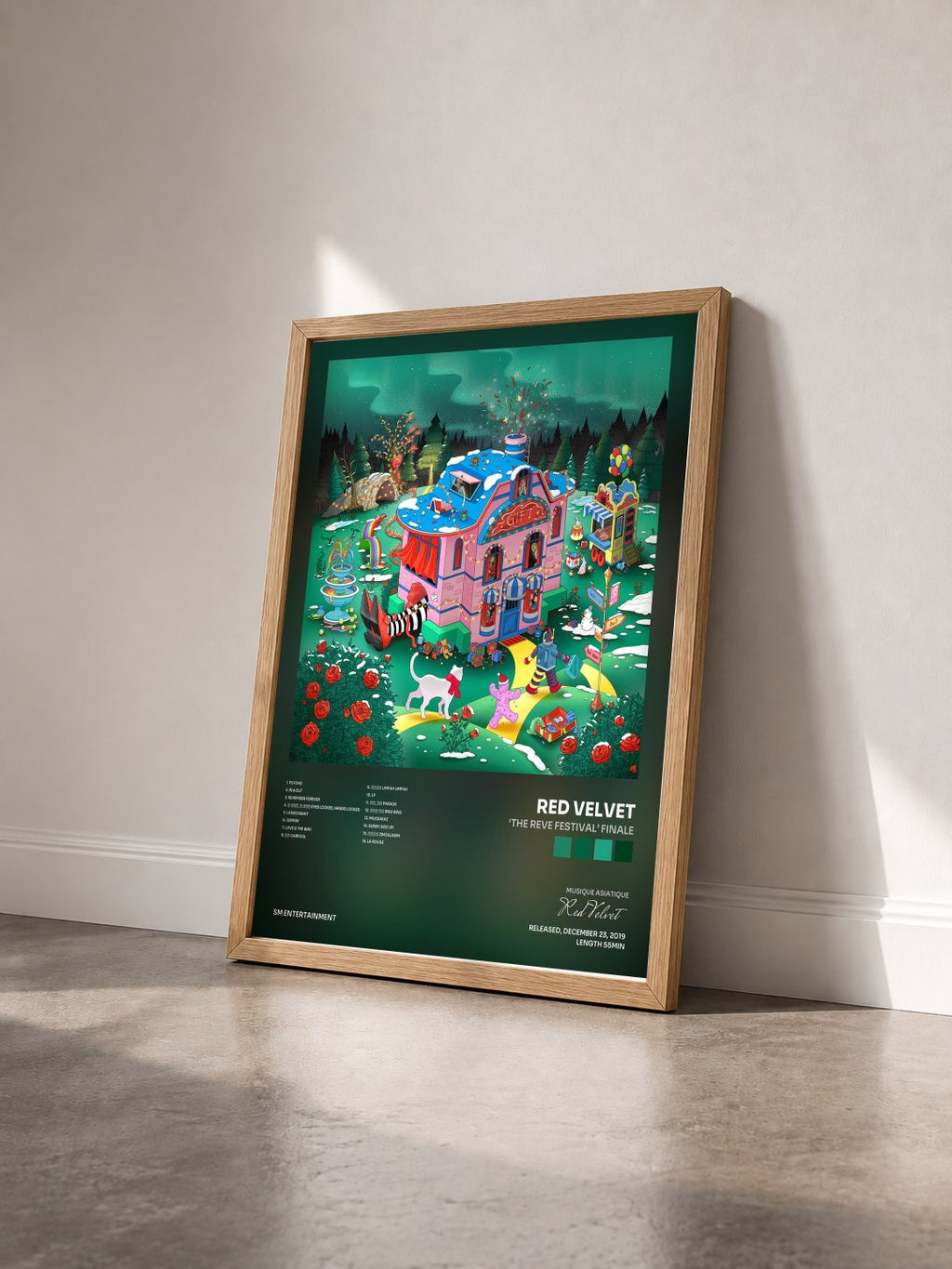 #bois Tableau de l'album ‘The ReVe Festival’ Finale de Red Velvet vu de trois quarts, cadre en bois brut