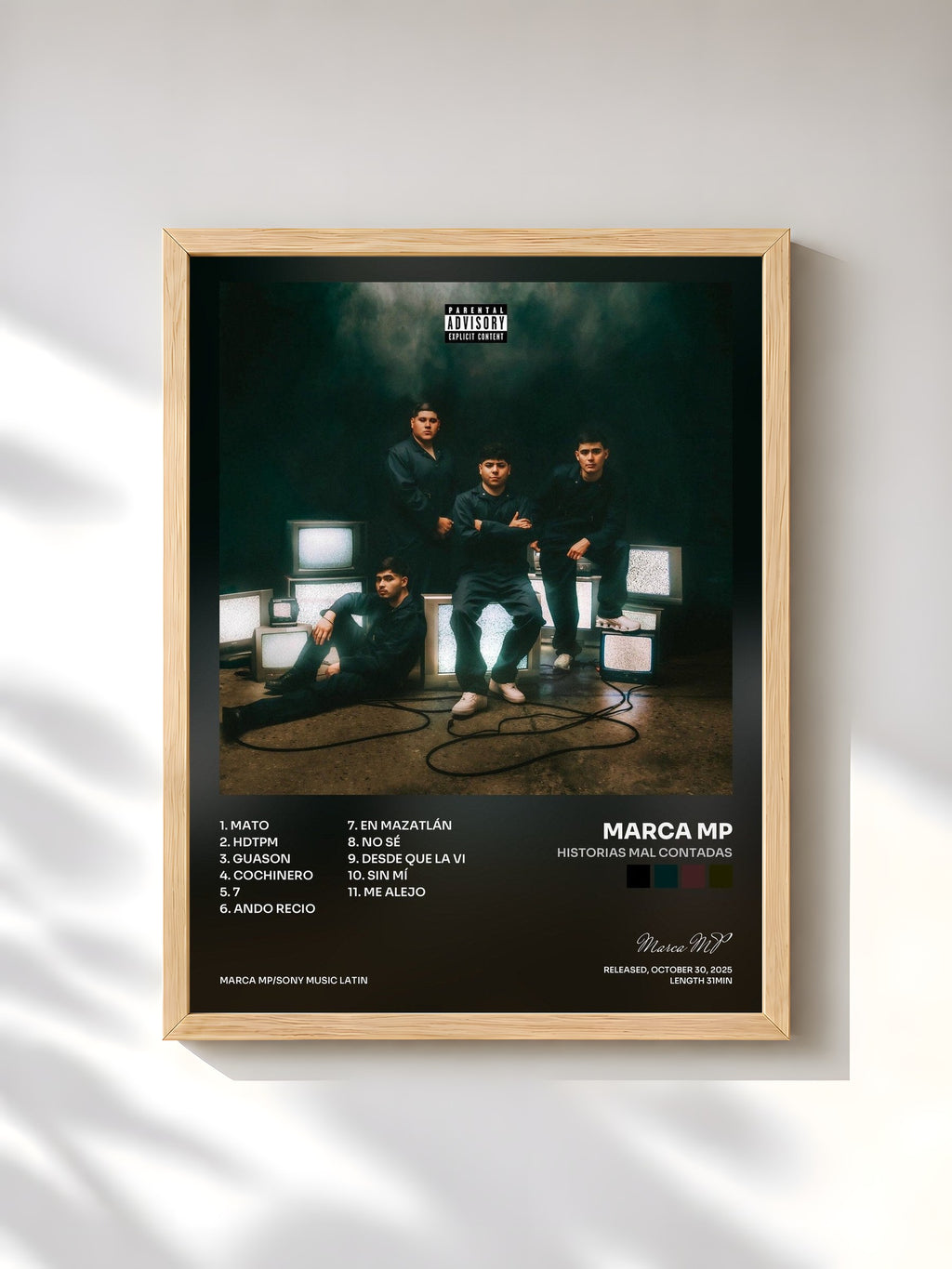 #bois Tableau de l'album Historias Mal Contadas de Marca MP, cadre en bois brut, imprimé et encadré en France