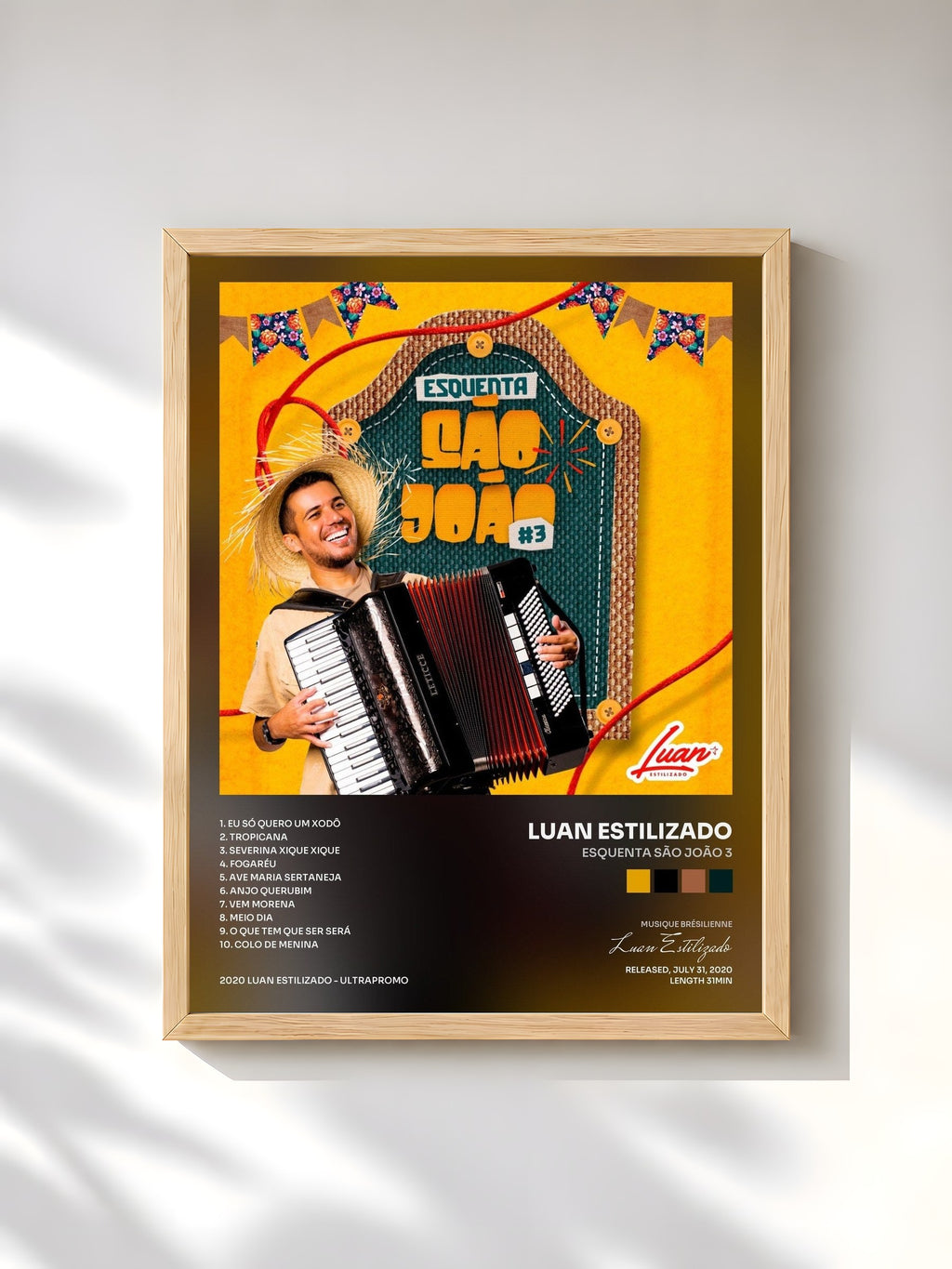 #bois Tableau de l'album Esquenta São João 3 de Luan Estilizado, cadre en bois brut, imprimé et encadré en France
