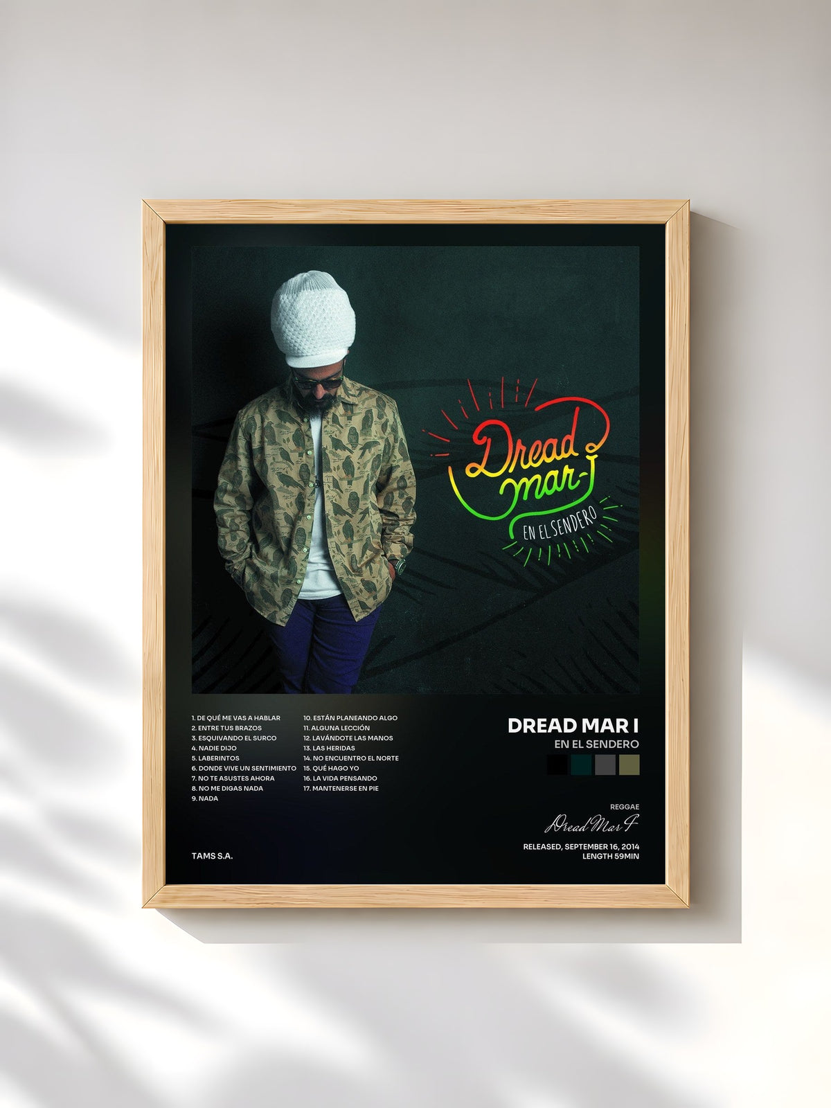 #bois Tableau de l'album En el Sendero de Dread Mar I, cadre en bois brut, imprimé et encadré en France