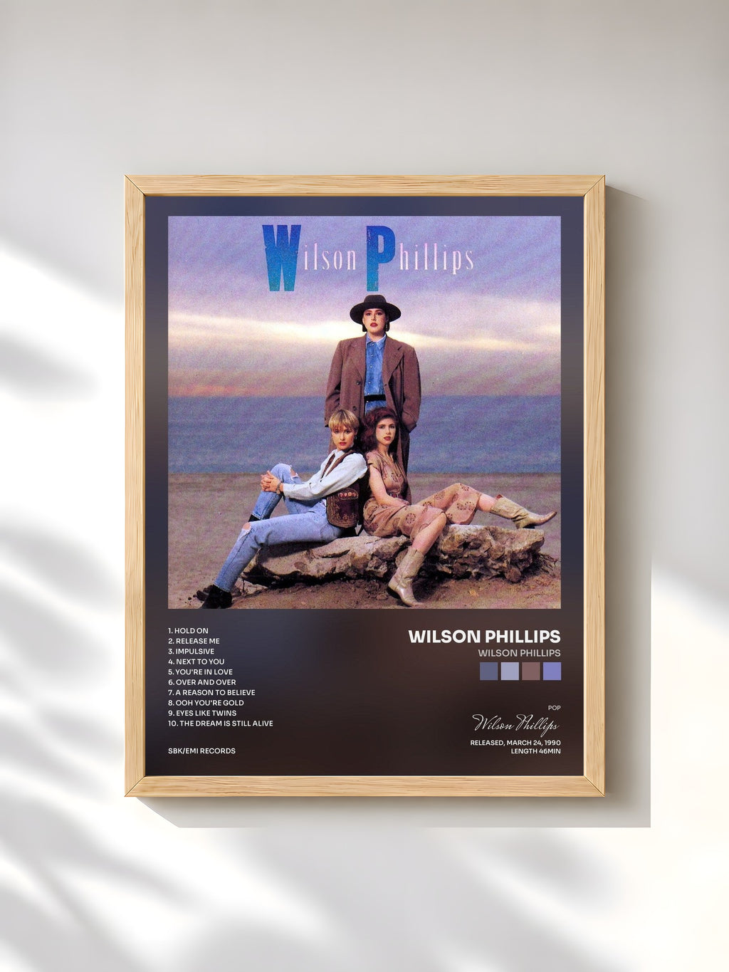 #bois Tableau de l'album Wilson Phillips de Wilson Phillips, cadre en bois brut, imprimé et encadré en France