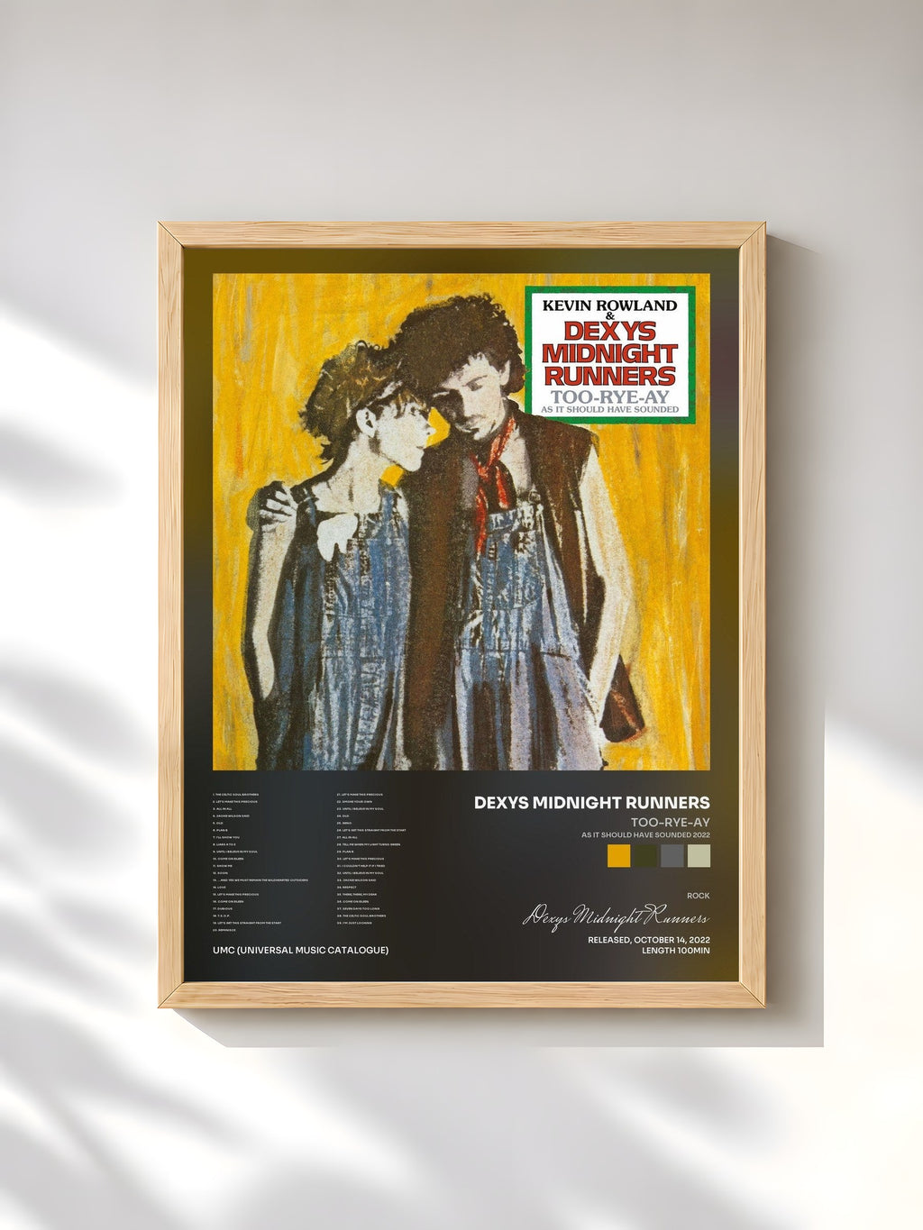#bois Tableau de l'album Too-Rye-Ay (As It Should Have Sounded 2022) de Dexys Midnight Runners, cadre en bois brut, imprimé et encadré en France