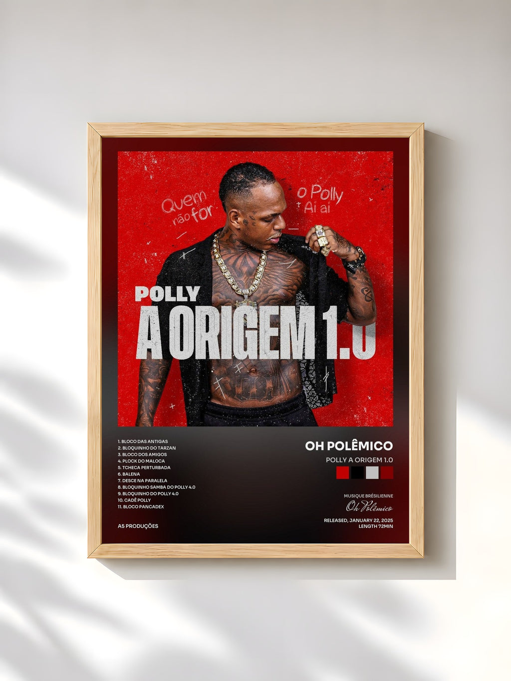 #bois Tableau de l'album Polly A Origem 1.0 de Oh Polêmico, cadre en bois brut, imprimé et encadré en France