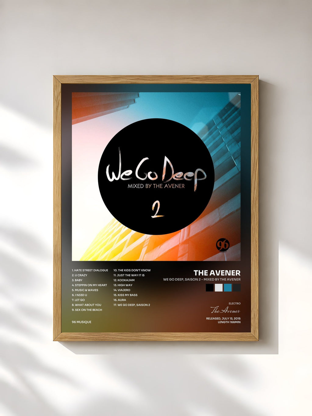 #bois Tableau de l'album We Go Deep, Saison 2 - Mixed by The Avener de The Avener, cadre en bois brut, imprimé et encadré en France