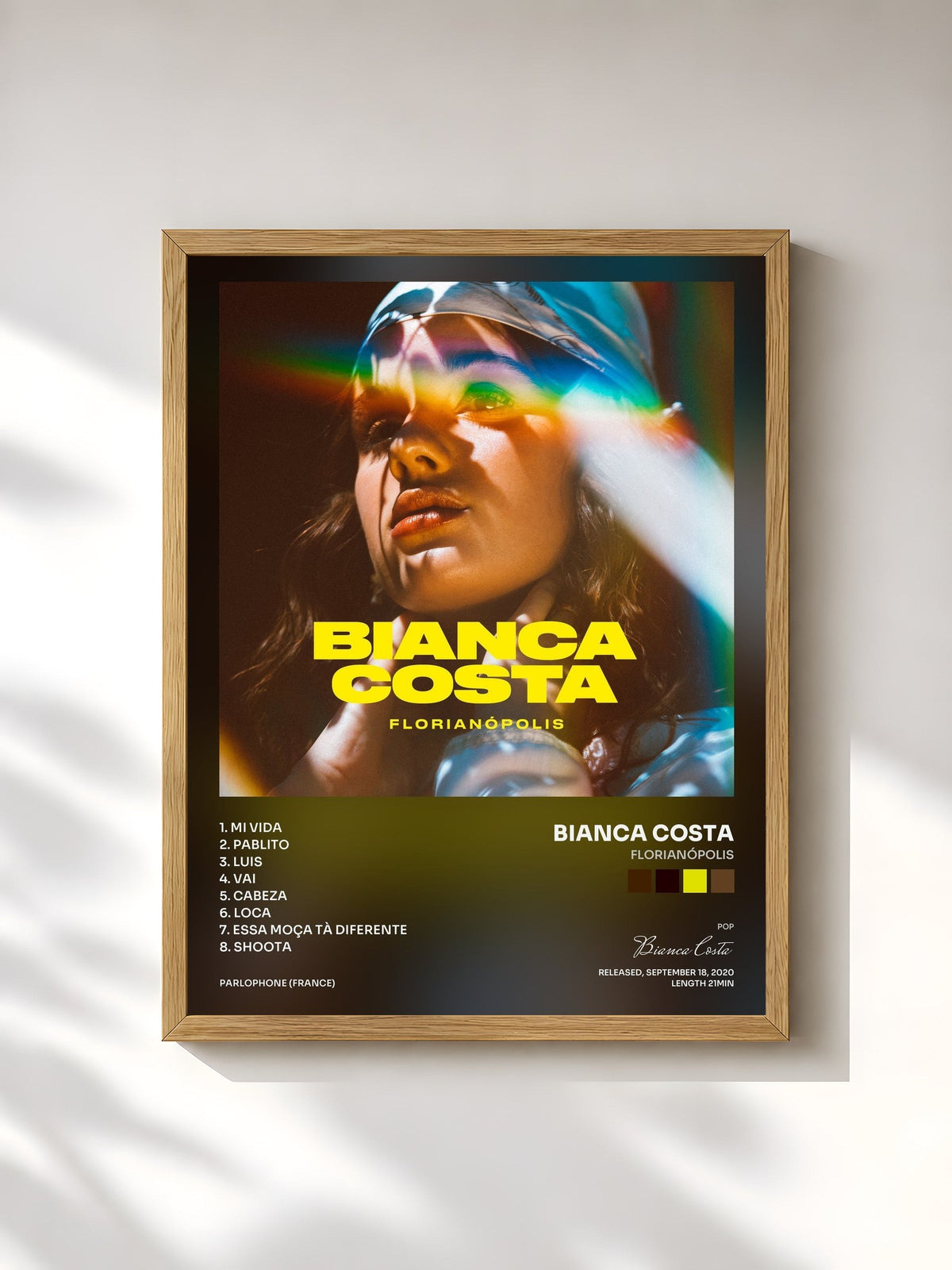 #bois Tableau de l'album Florianópolis de Bianca Costa, cadre en bois brut, imprimé et encadré en France
