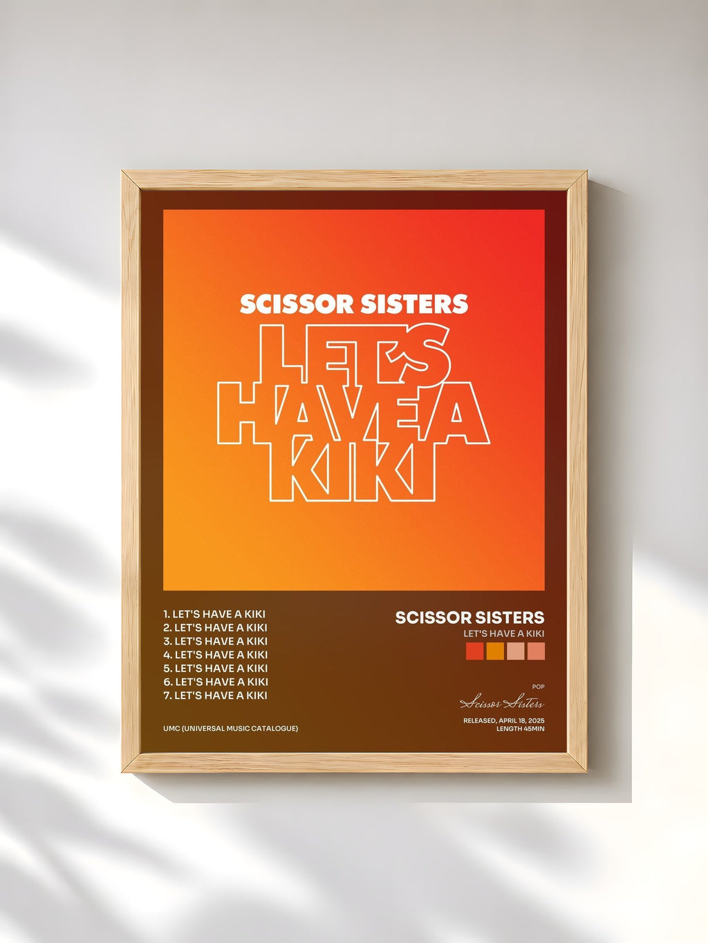 #bois Tableau de l'album Let's Have A Kiki de Scissor Sisters, cadre en bois brut, imprimé et encadré en France