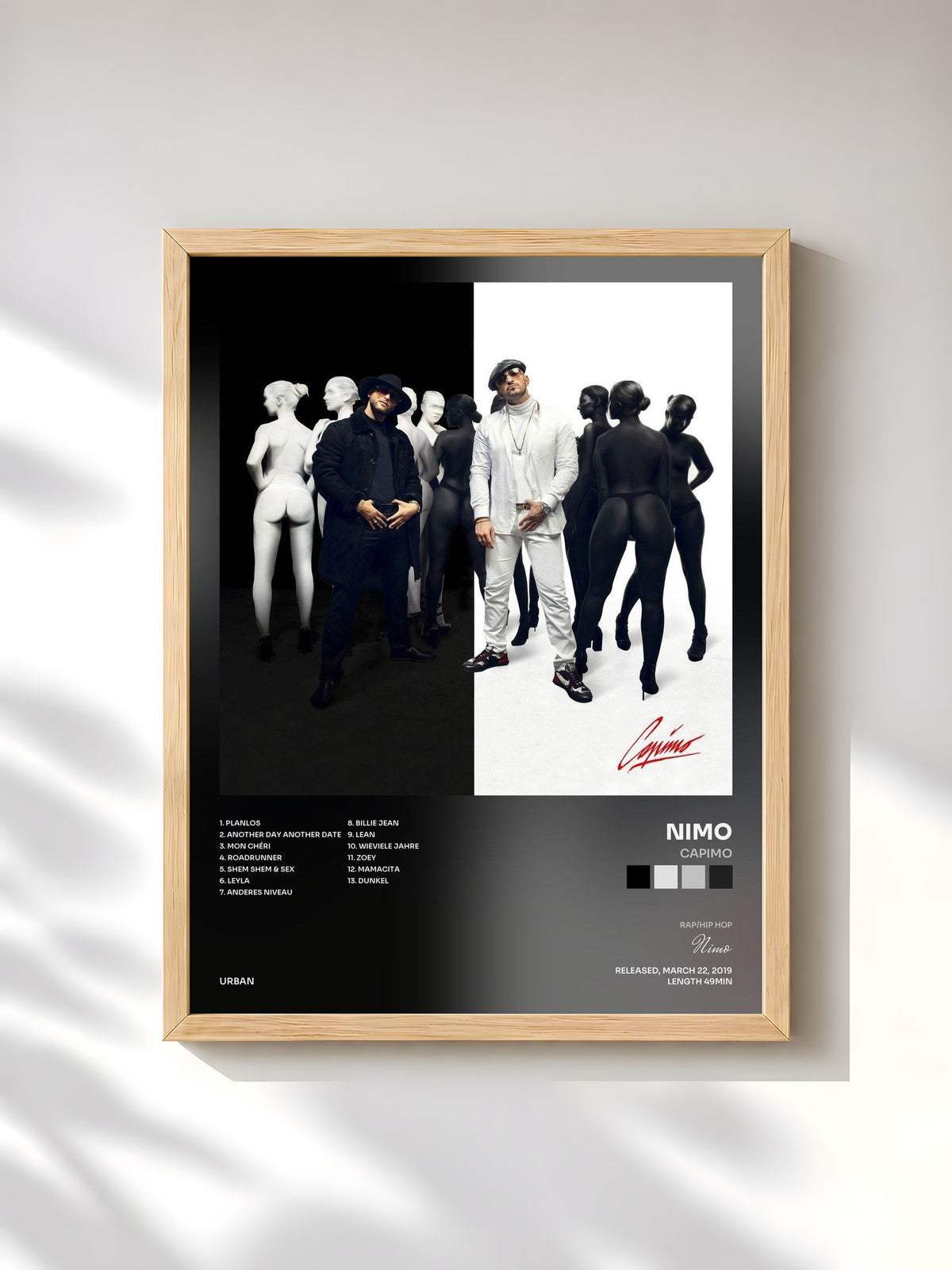 #bois Tableau de l'album Capimo de Nimo, cadre en bois brut, imprimé et encadré en France