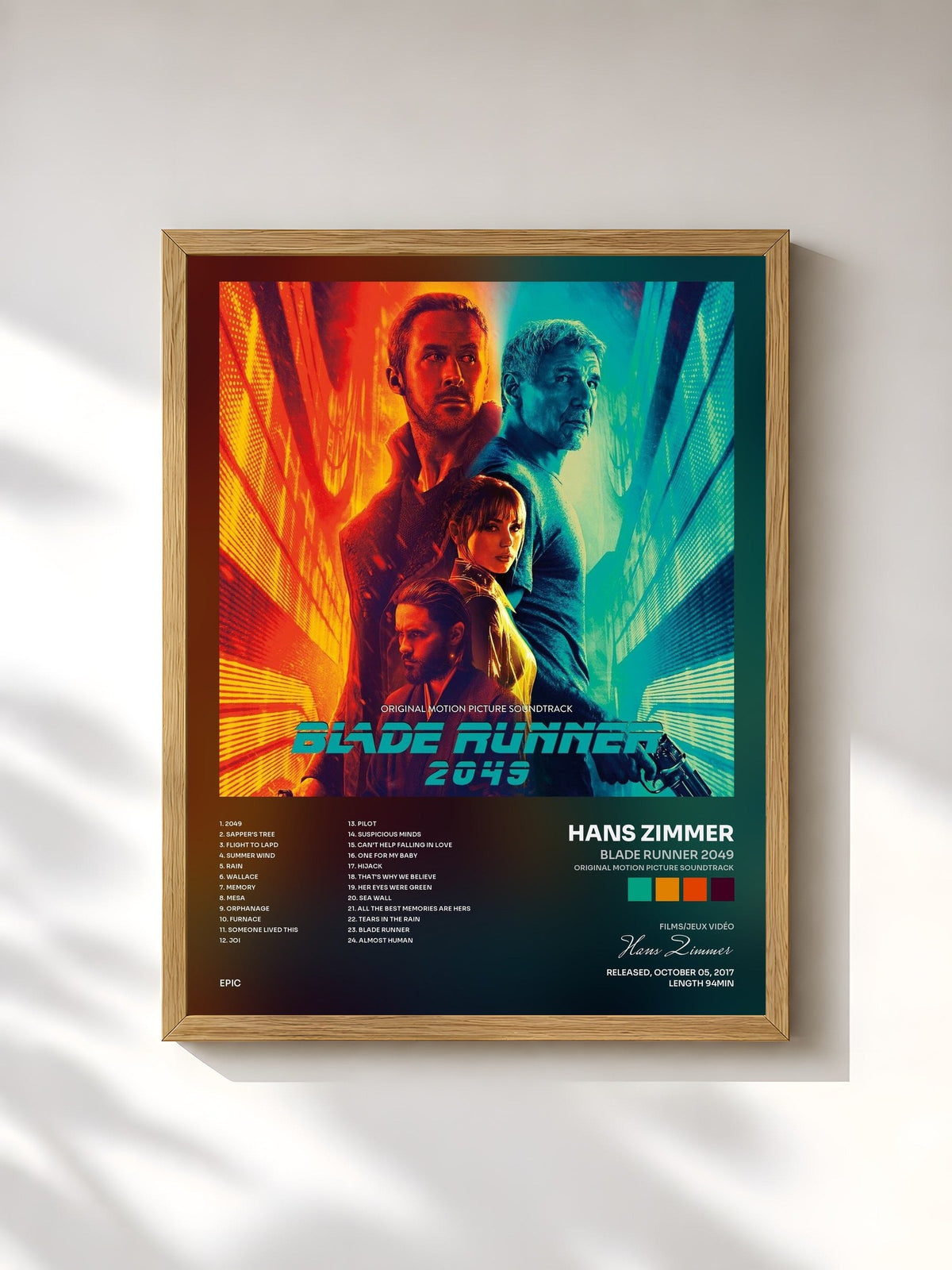 #bois Tableau de l'album Blade Runner 2049 (Original Motion Picture Soundtrack) de Hans Zimmer, cadre en bois brut, imprimé et encadré en France