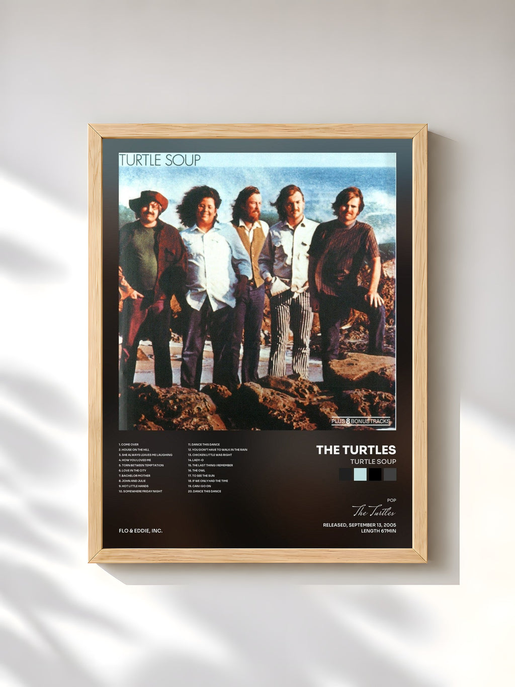 #bois Tableau de l'album Turtle Soup de The Turtles, cadre en bois brut, imprimé et encadré en France