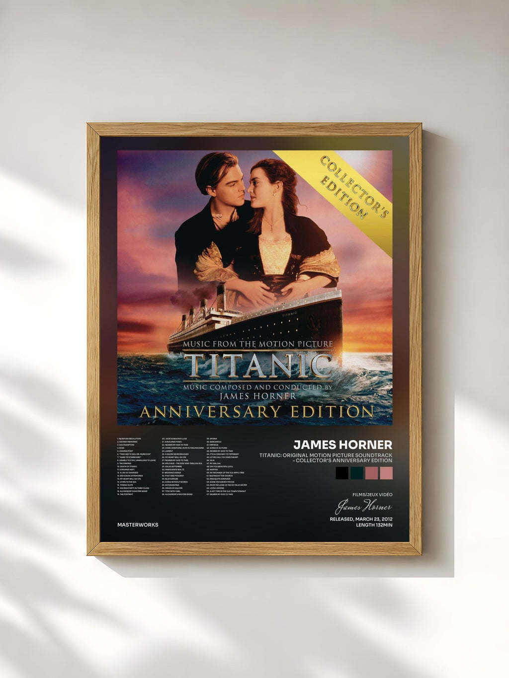 #bois Tableau de l'album Titanic: Original Motion Picture Soundtrack - Collector's Anniversary Edition de James Horner, cadre en bois brut, imprimé et encadré en France