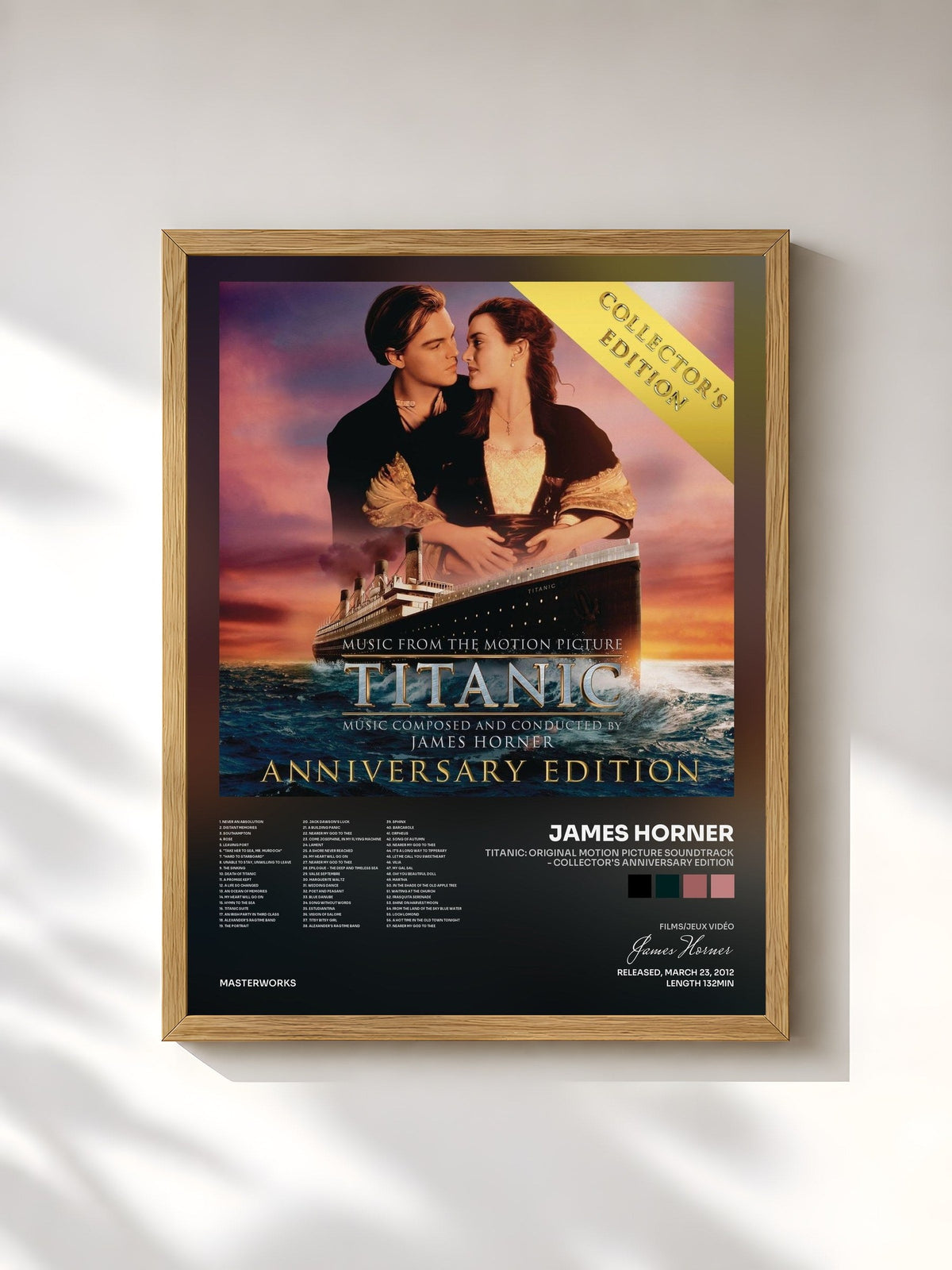 #bois Tableau de l'album Titanic: Original Motion Picture Soundtrack - Collector's Anniversary Edition de James Horner, cadre en bois brut, imprimé et encadré en France