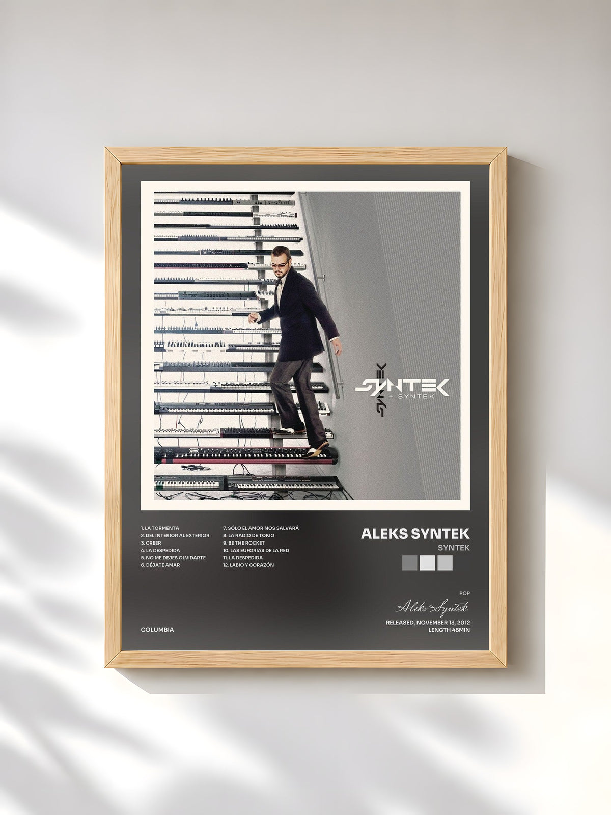 #bois Tableau de l'album Syntek de Aleks Syntek, cadre en bois brut, imprimé et encadré en France