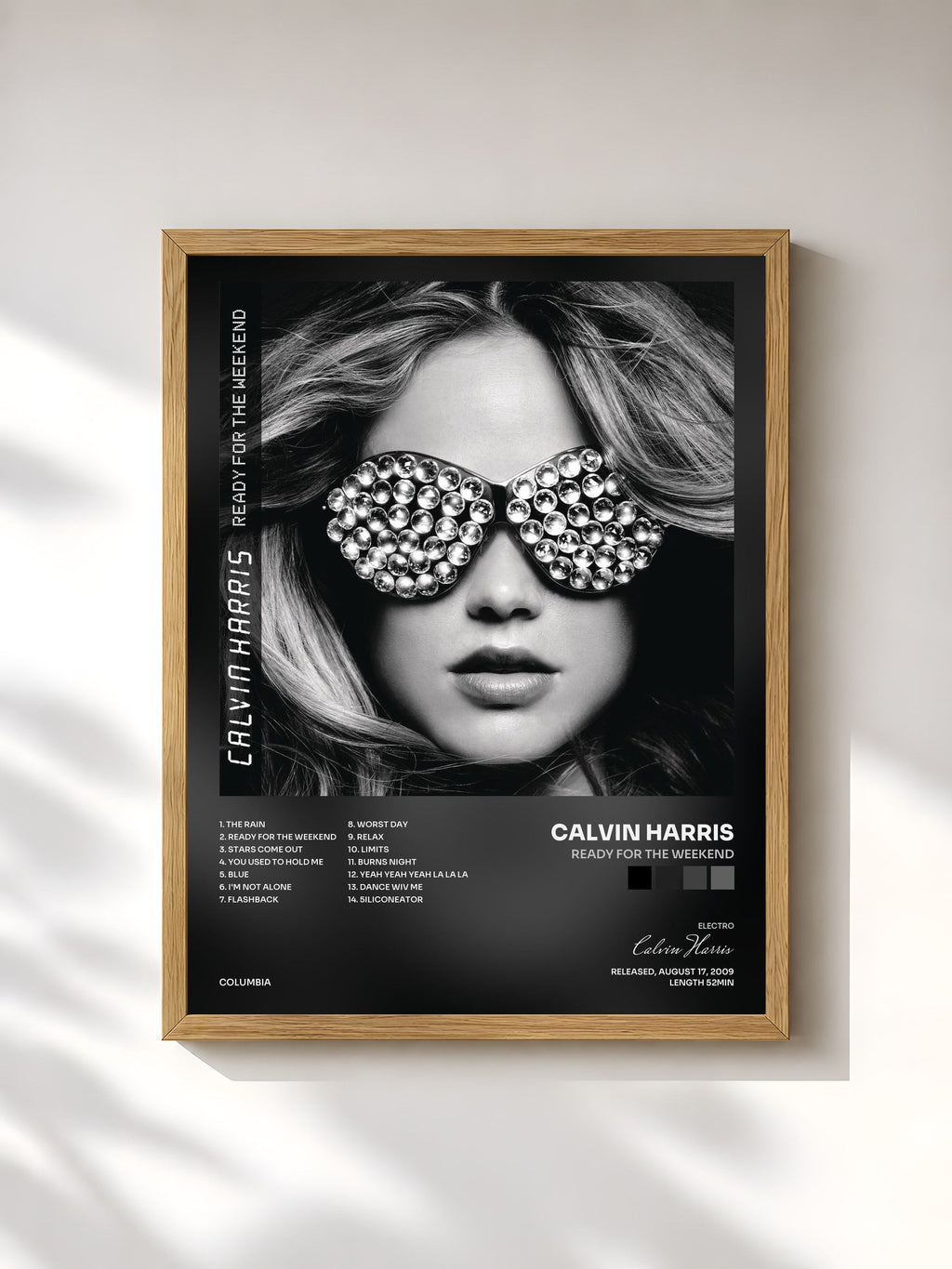 #bois Tableau de l'album Ready For The Weekend de Calvin Harris, cadre en bois brut, imprimé et encadré en France