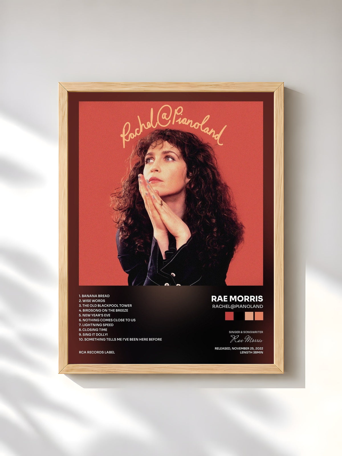 #bois Tableau de l'album Rachel@Pianoland de Rae Morris, cadre en bois brut, imprimé et encadré en France