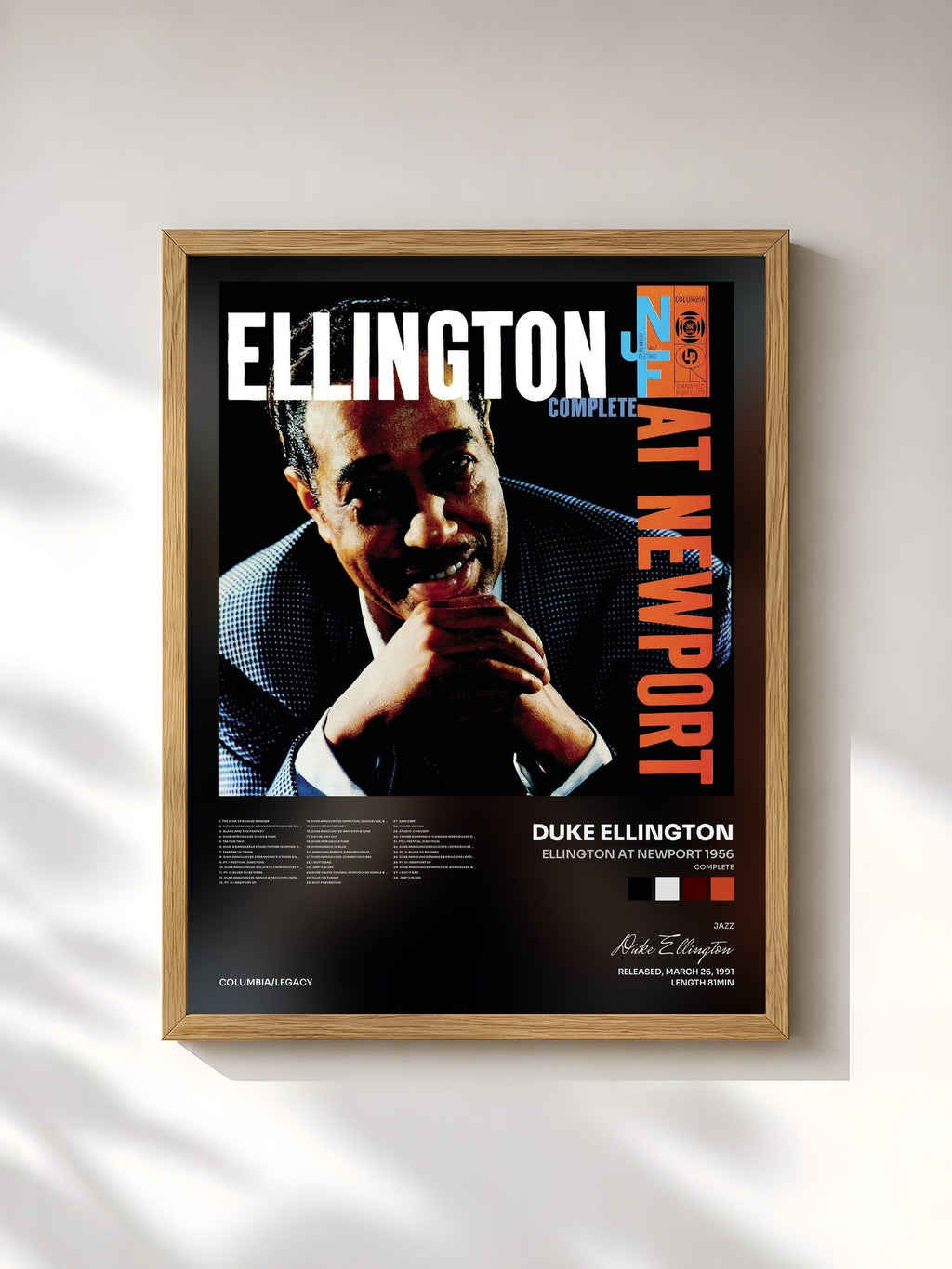 #bois Tableau de l'album Ellington at Newport 1956 (Complete) de Duke Ellington, cadre en bois brut, imprimé et encadré en France