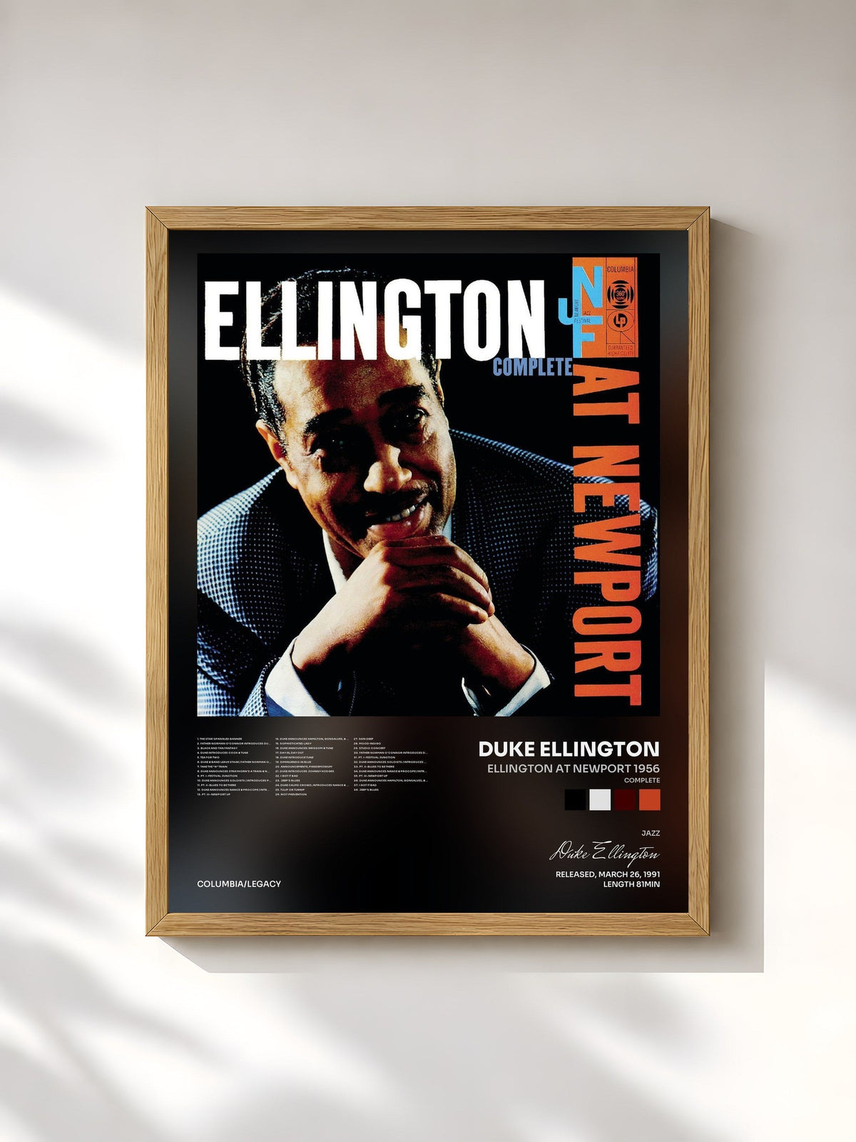 #bois Tableau de l'album Ellington at Newport 1956 (Complete) de Duke Ellington, cadre en bois brut, imprimé et encadré en France